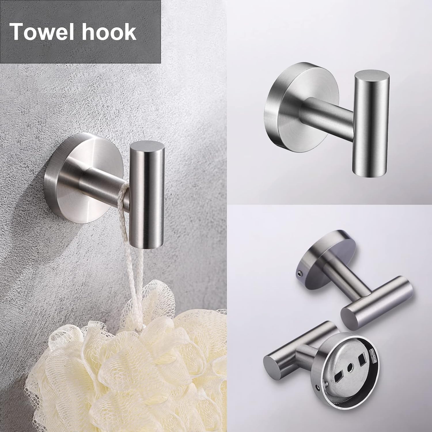 Brushed Nickel Stainless Steel 10-Piece Bathroom Hardware Set