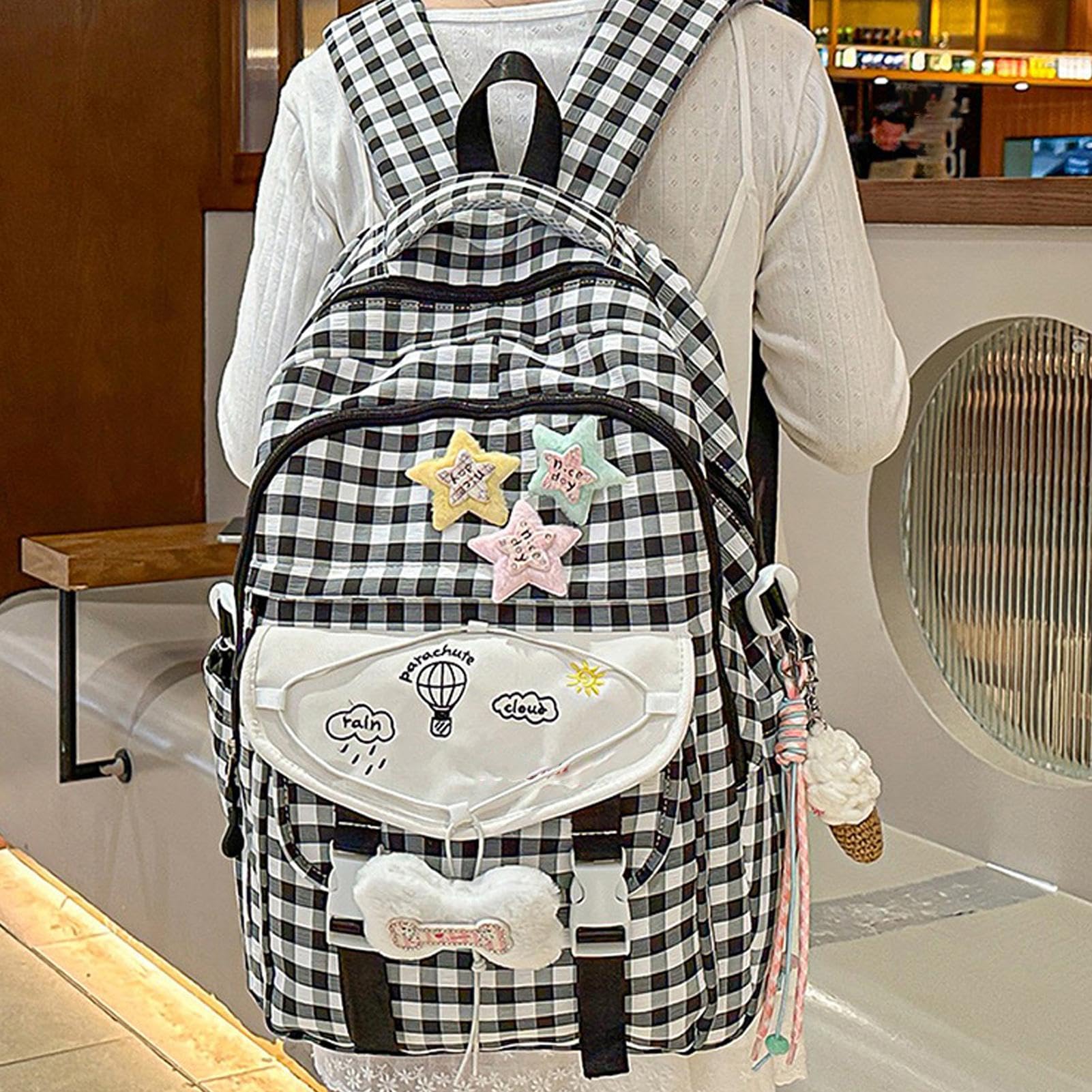 Genérico Mochila Linda De Niñas Impermeable Ligera Espaciosa Ajustable