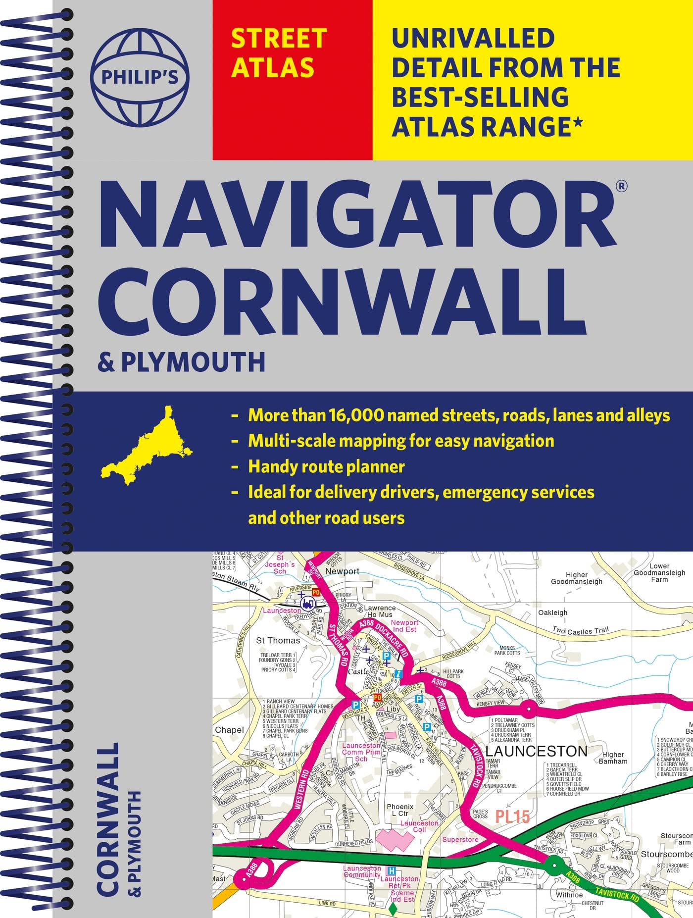 Philip's Navigator Street Atlas Cornwall & Plymouth (Philip's Street Atlas)