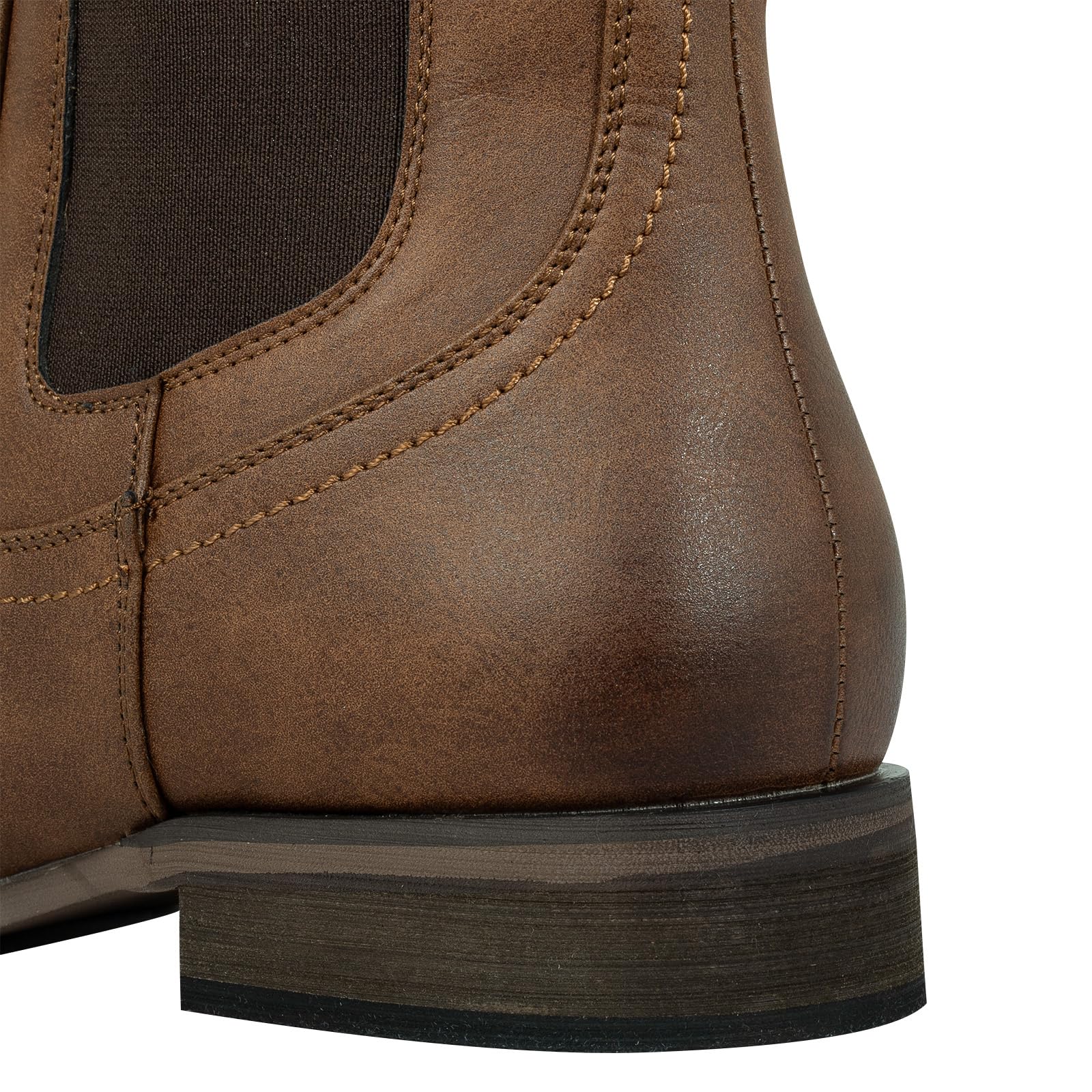 J's.o.l.e Stivali Chelsea da uomo alla caviglia stivali da cowboy per uomo Western punta rotonda slip on casual stivali da lavoro marrone