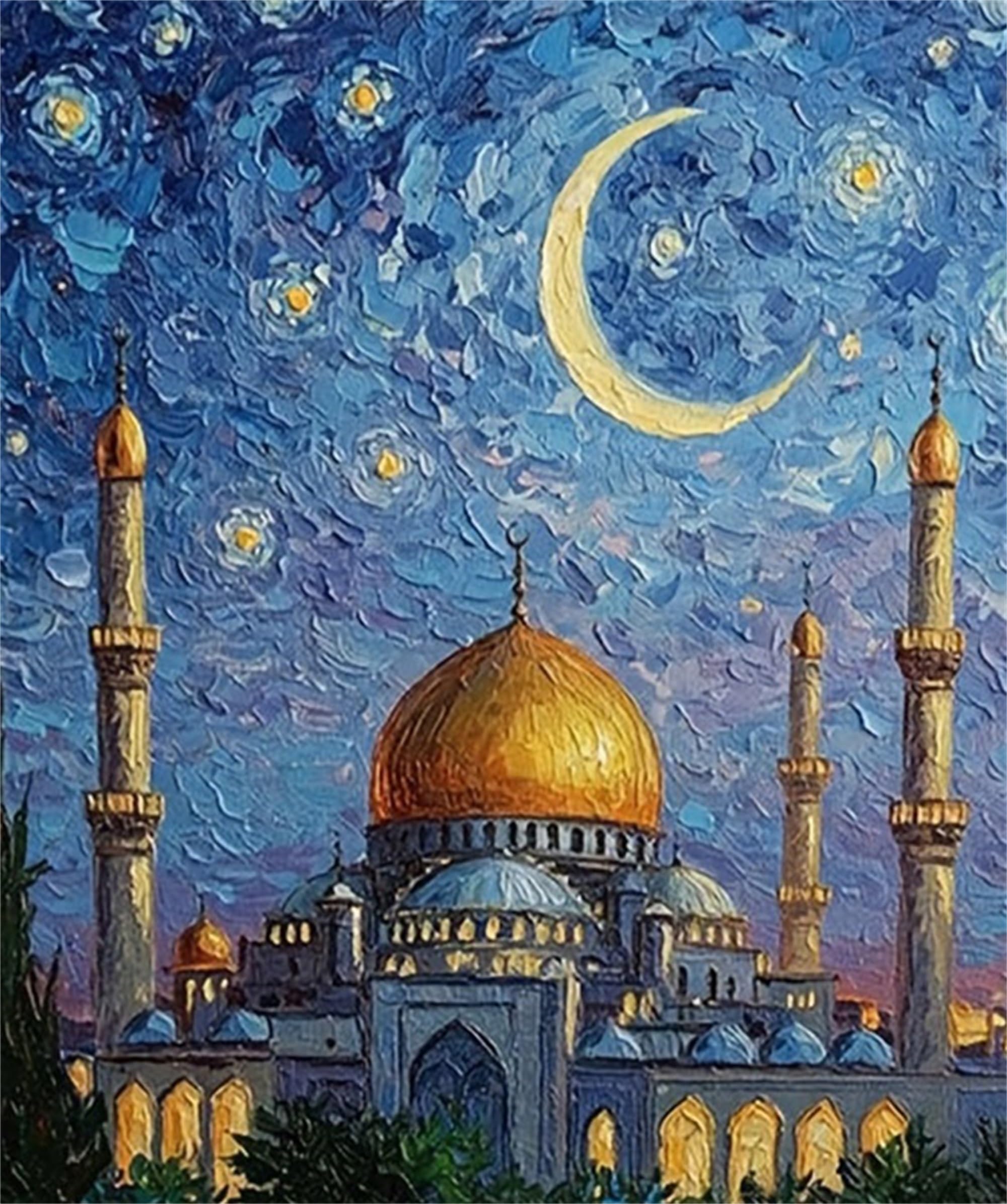 Formeyart Night Paint By Numbers Kits For Adults,Castle Diy Painting Kit On Canvas, Color By Numbers,Large Adult Paint By Number For Wall Decor And Gifts