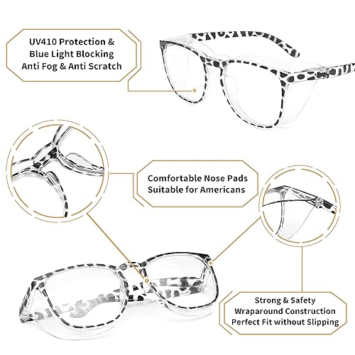 Miniatura 21 de Alsenor Safety Glasses Anti Fog Goggles Protective Eyewear Blue Light Blocking Anti Dust UV Protection Glasses For Men Women (Jade)