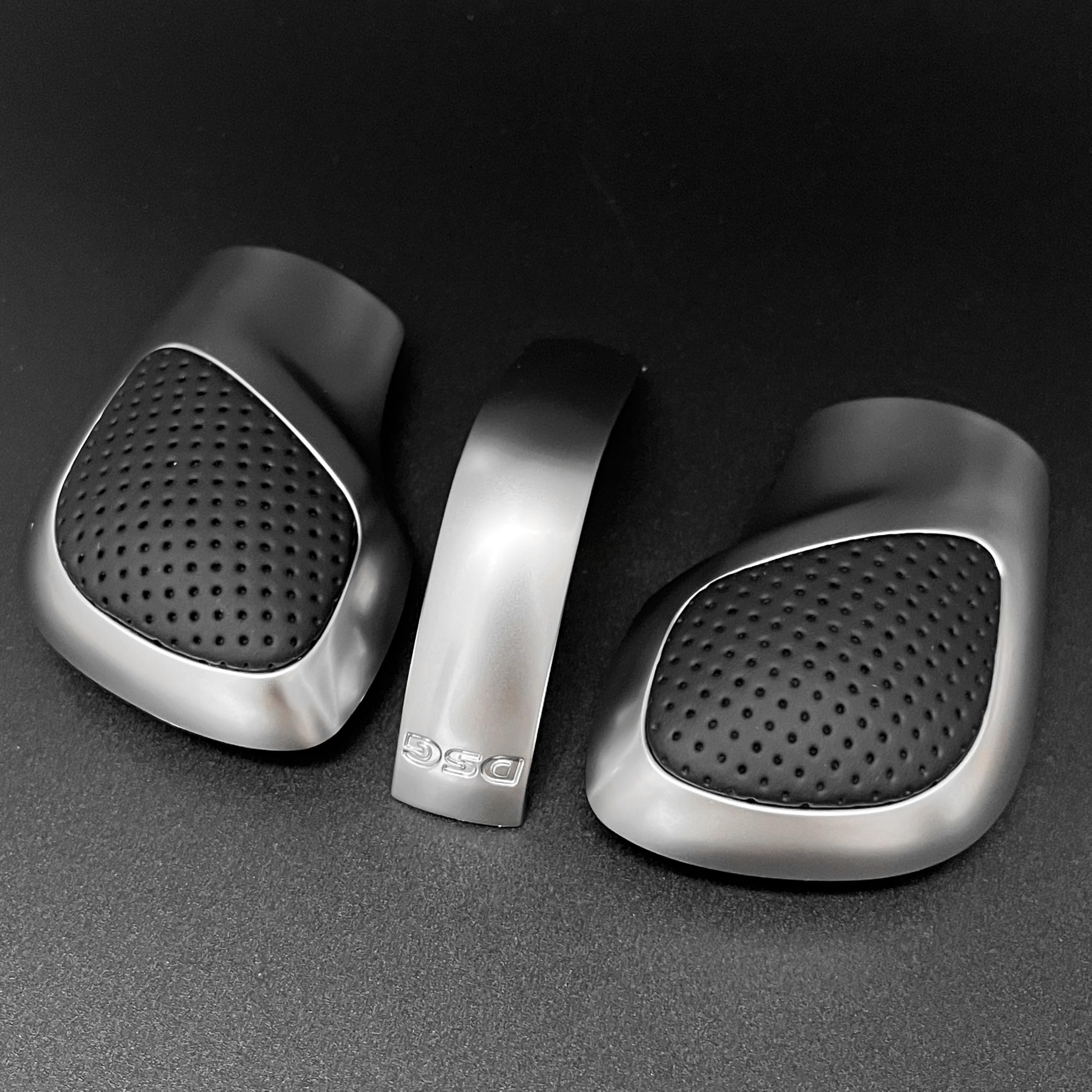 OZHXXCA Leather DSG Gear Shift Knob Side Cover Emblem for VW for Golf 6 7 R GTI for Passat B7 B8 CC R20 for Jetta MK6 GLI Car(3PCS Chrome Leather)