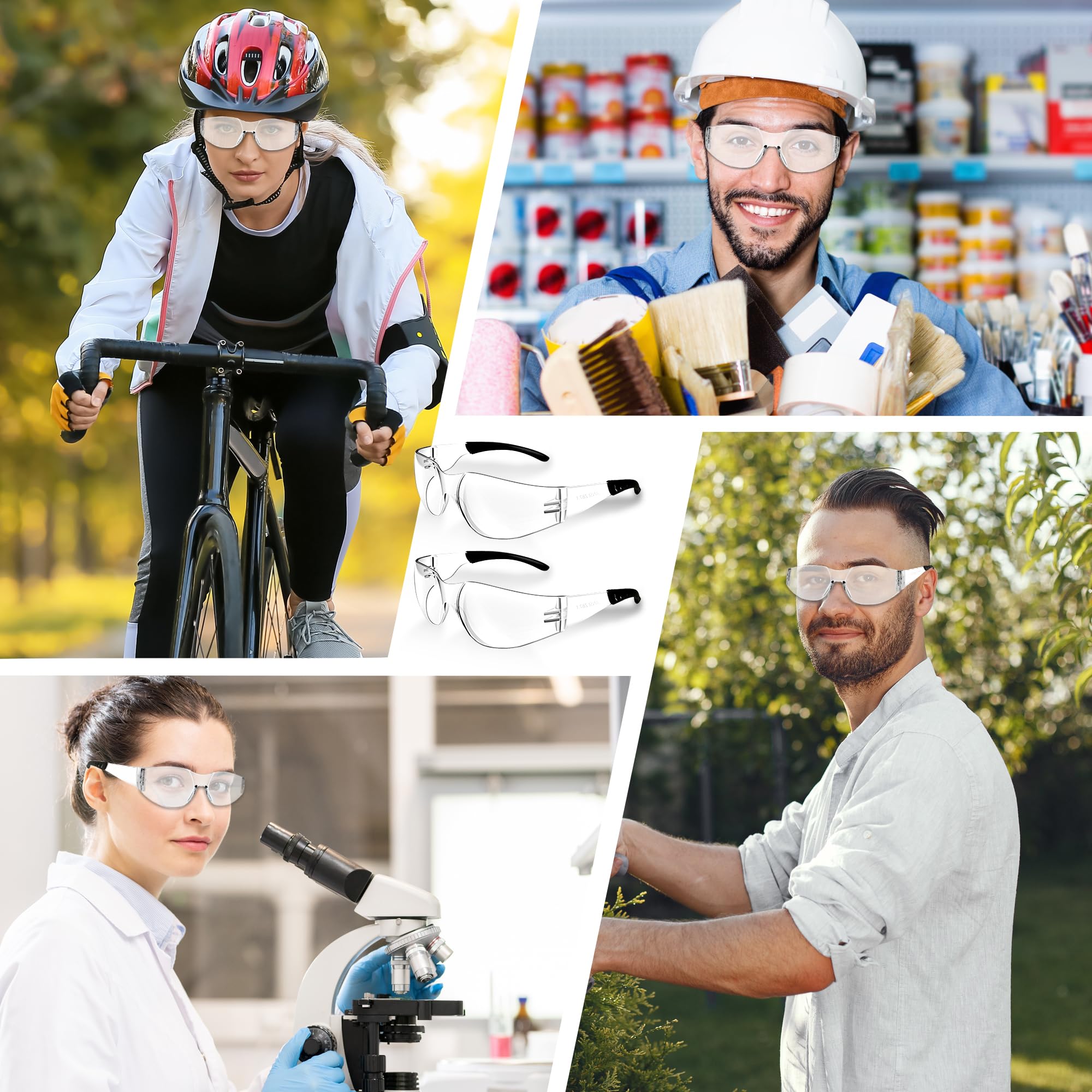 Salfboy Ansi Z87.1 Schutzbrille, transparent, stoßfest, für Damen und Herren