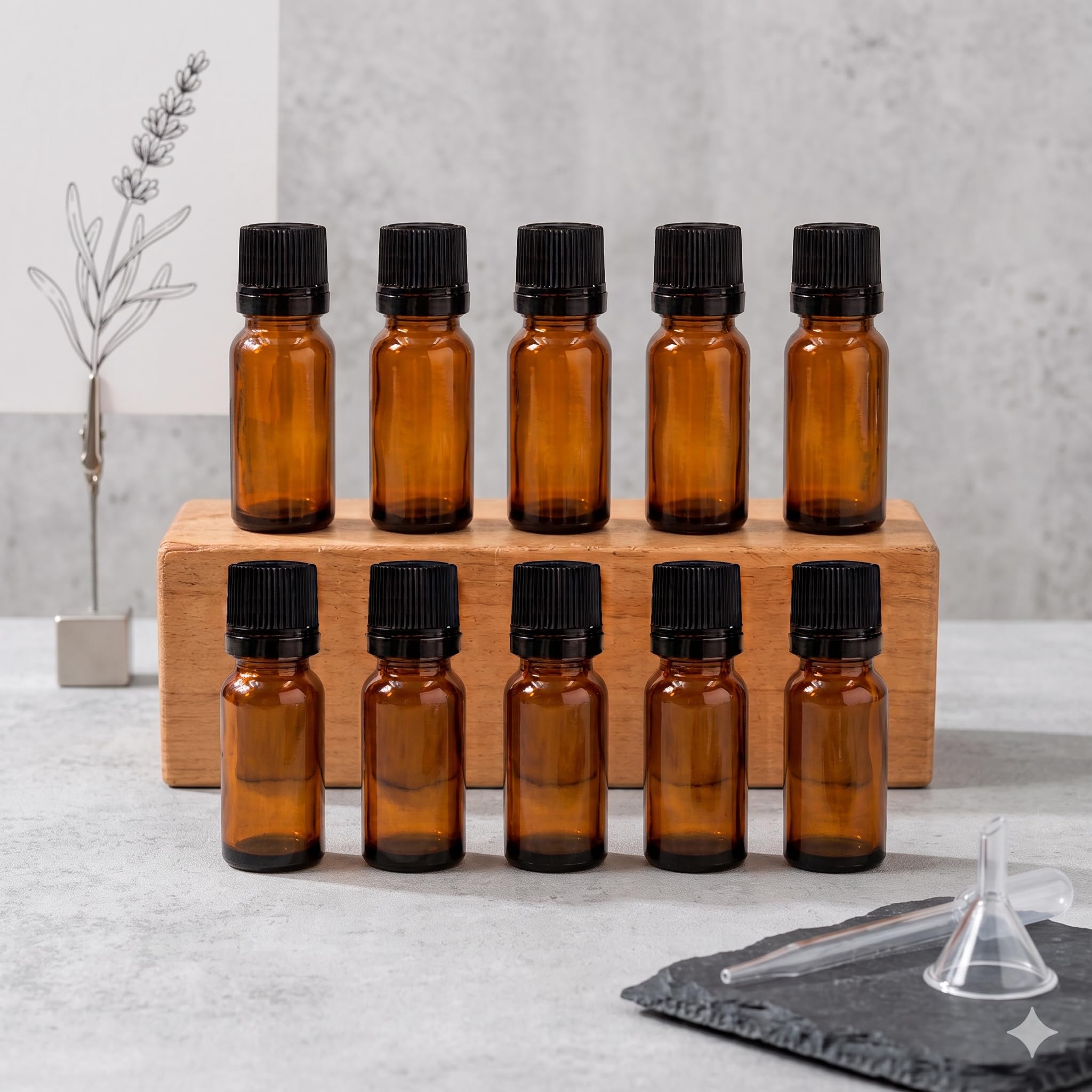 10-Piece 5ml Amber Glass Liquid Sample Bottles with Orifice Dropper Cap-image-20