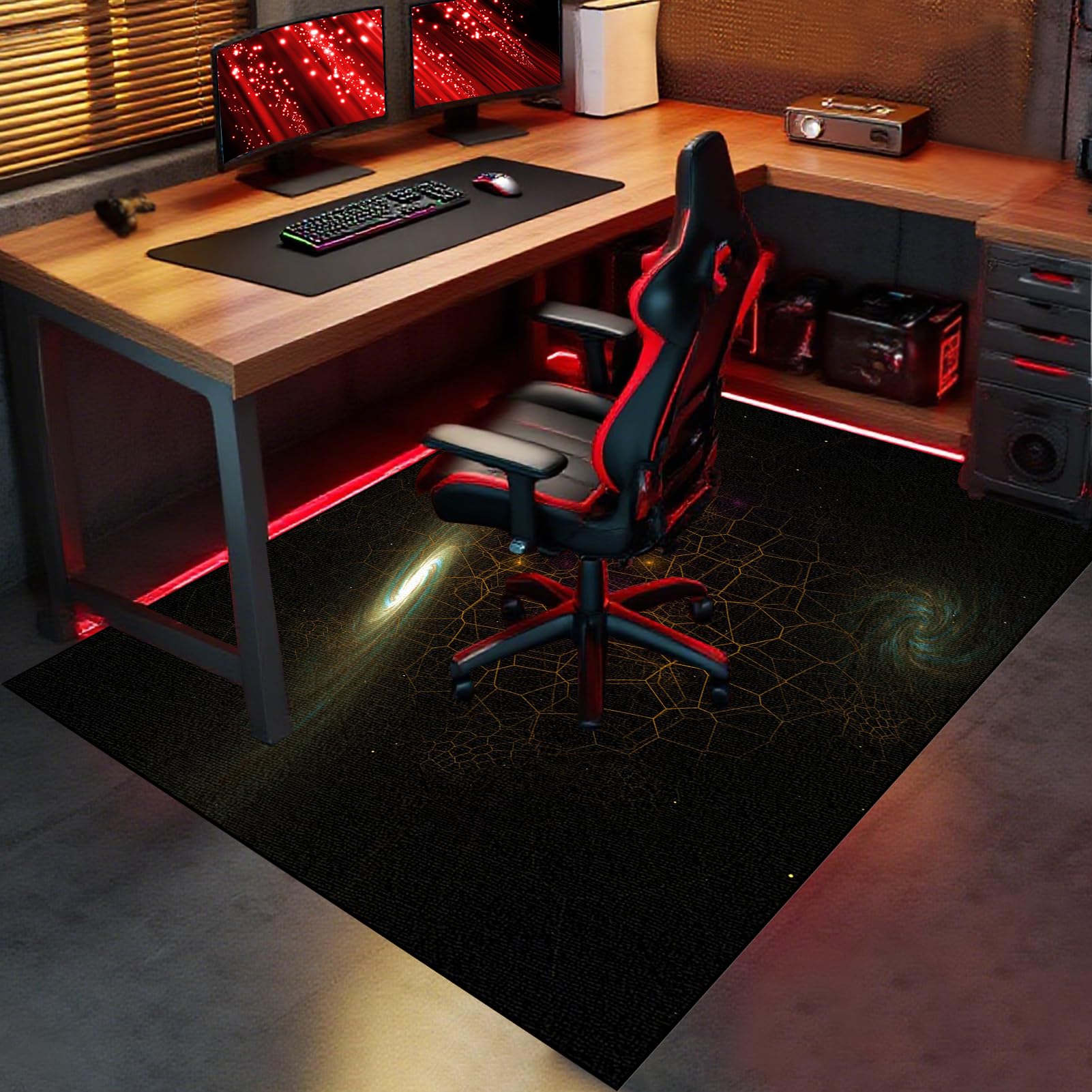 Gaming Dywan Krzesło 80 x 150 cm Mata na krzesło komputerowe, mata na krzesło biurowe, dywan do gier, podłoga, mata na krzesło inwalidzkie, mata wielofunkcyjna mata ochronna