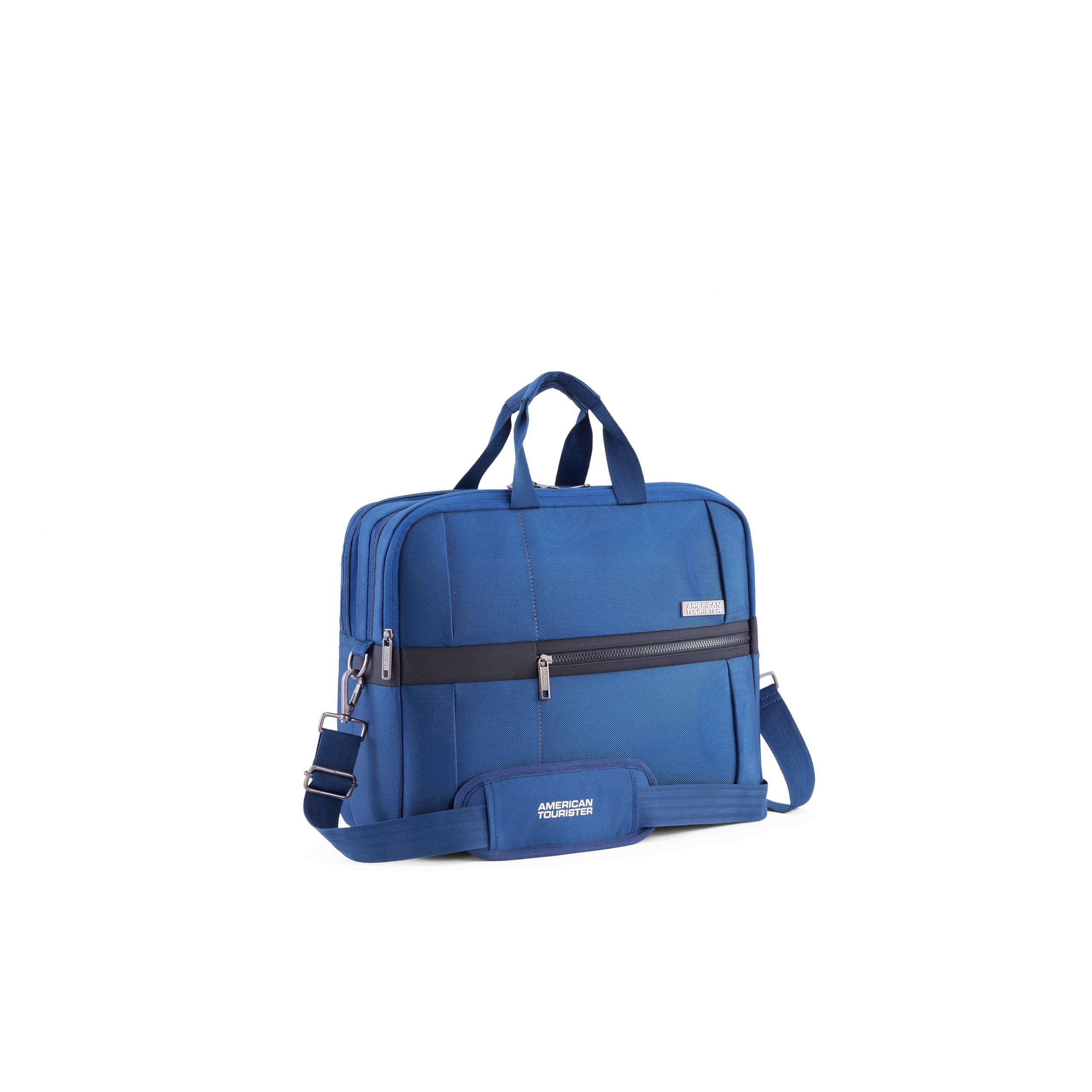 Luxe Biz | 16 Ltrs | 2 Compartments | Detachable & Adjustable Strap | Medium Briefcase | 1 Year International Warranty | Blue-image-46