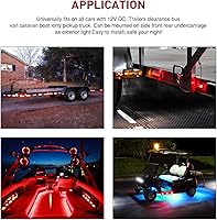 Vista 6 de Nilight - TL-04 juego de 10 luces LED redondas de 3/4 de pulgada, miniluces LED redondas, luces LED de gálibo delanteras, traseras y laterales