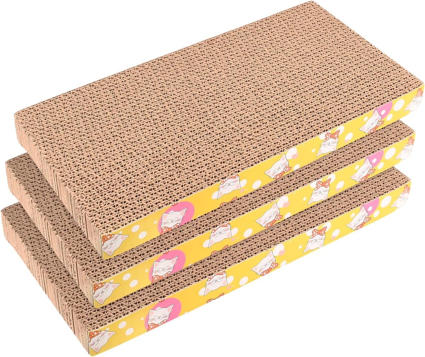 FUQUN Cat Scratching Mat Board Set 3 Pack, Scratch Corrugated Card Pad
