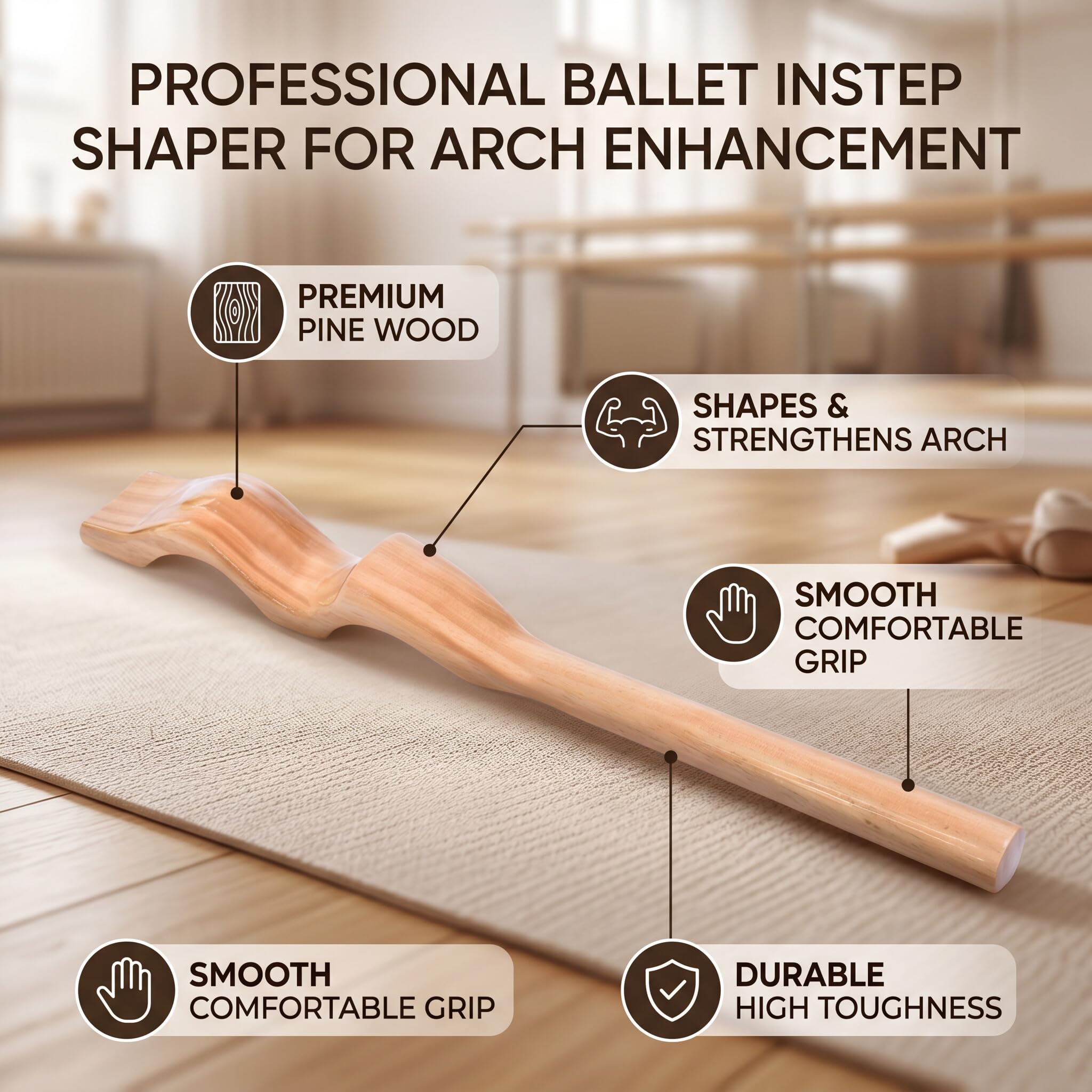 Greensen Barella per Piede di Balletto, Accessorio per Stretching del Piede, Arciere per Piede