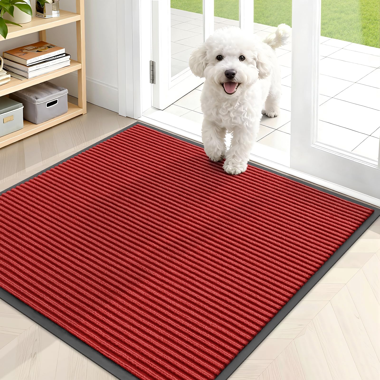 OLANLY Front Door Mat Indoor Outdoor Entrance, Waterproof Heavy Duty Doormat, Fade Resistant, Low Profile, Easy Clean Patio Porch Welcome Floor Mats for Entry, 29.5x17, Beige — view 8