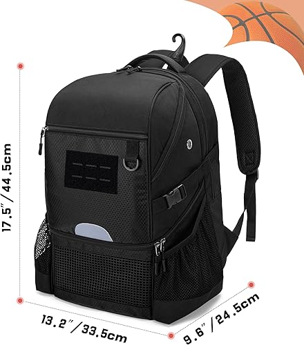 Miniatura 7 de DSLEAF Mochila de baloncesto para hombres, bolsa de fútbol con compartimento para pelotas y compartimento para zapatos para baloncesto, fútbol,