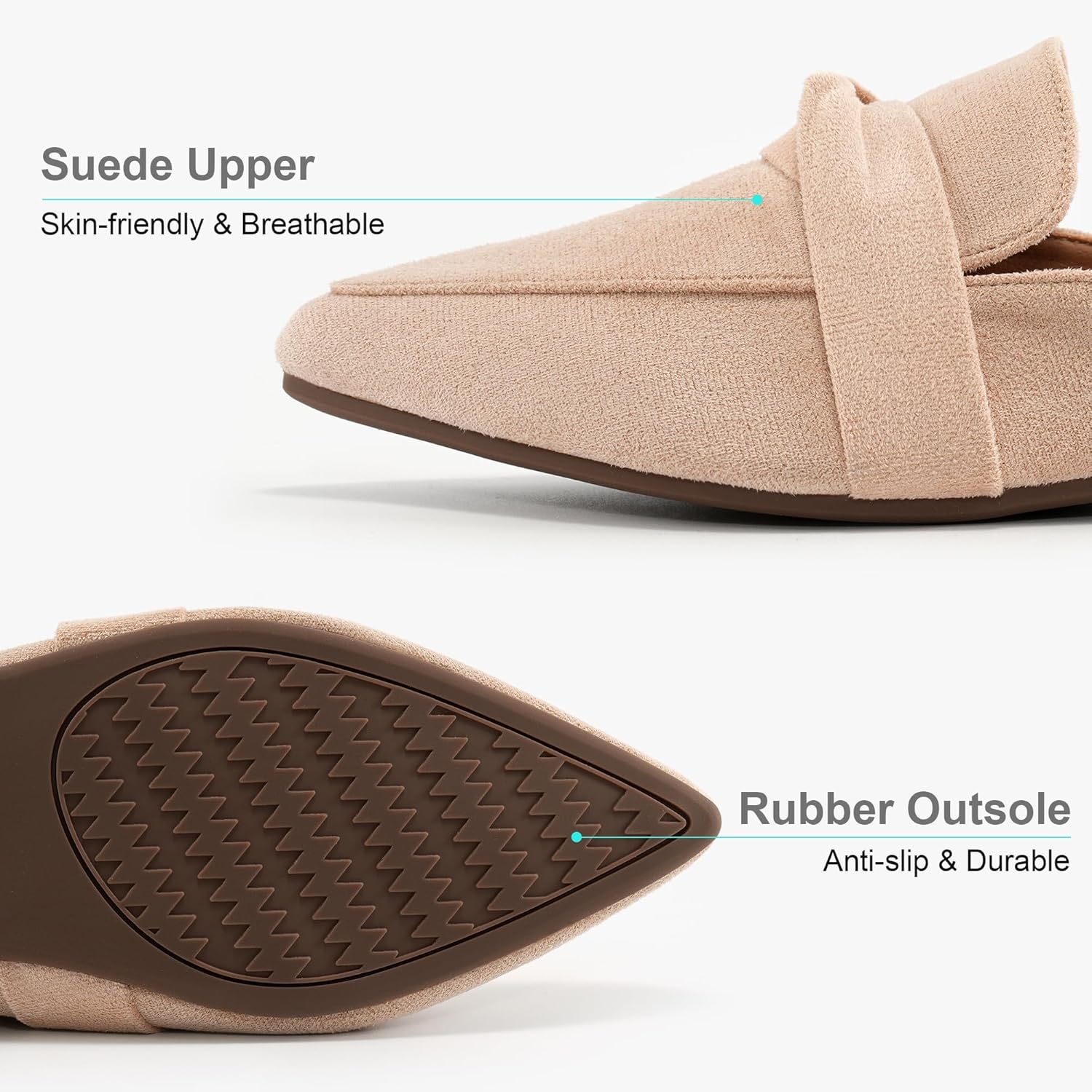 Decould sylf Mules for Women 2026: Pointed Toe Slingback Flats Shoes Casual Bowknot Slide Loafers for Office Walking - Image 4