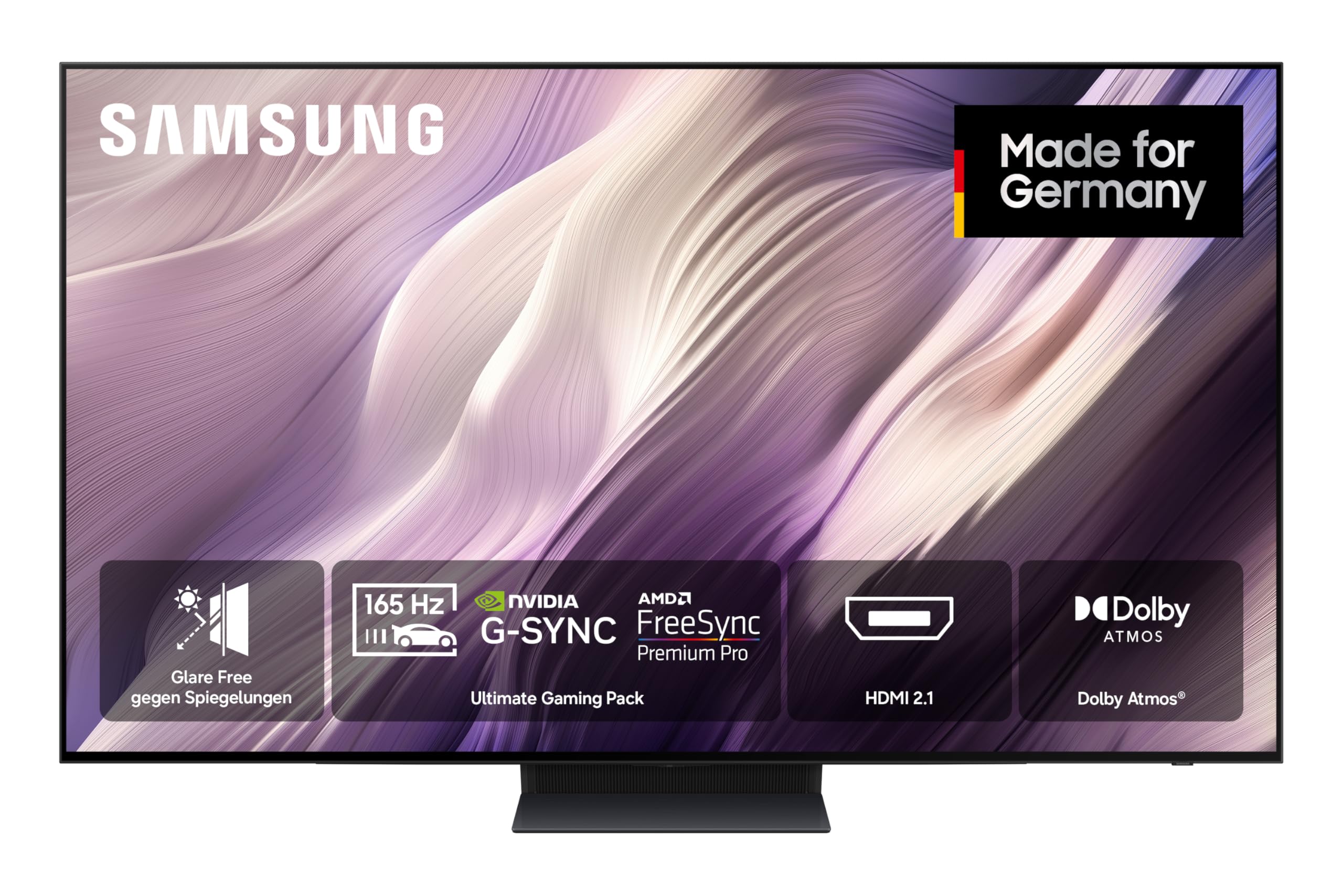 Samsung OLED S95H 4K 48 Zoll (121 cm), UHD Fernseher, Antireflexion mit Glare Free, OLED HDR pro, Ultimate Gaming Pack (NVIDIA G-SYNC & AMD FreeSync Pro) mit 165Hz, HDMI 2.1, Dolby Atmos, Smart AI TV