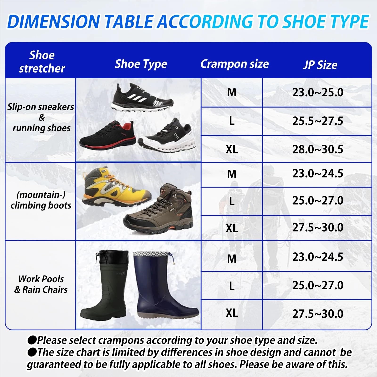 Crampons Ramponi antiscivolo invernali, ramponi da ghiaccio unisex, copriscarpe neve, accessori for arrampicata all'aperto