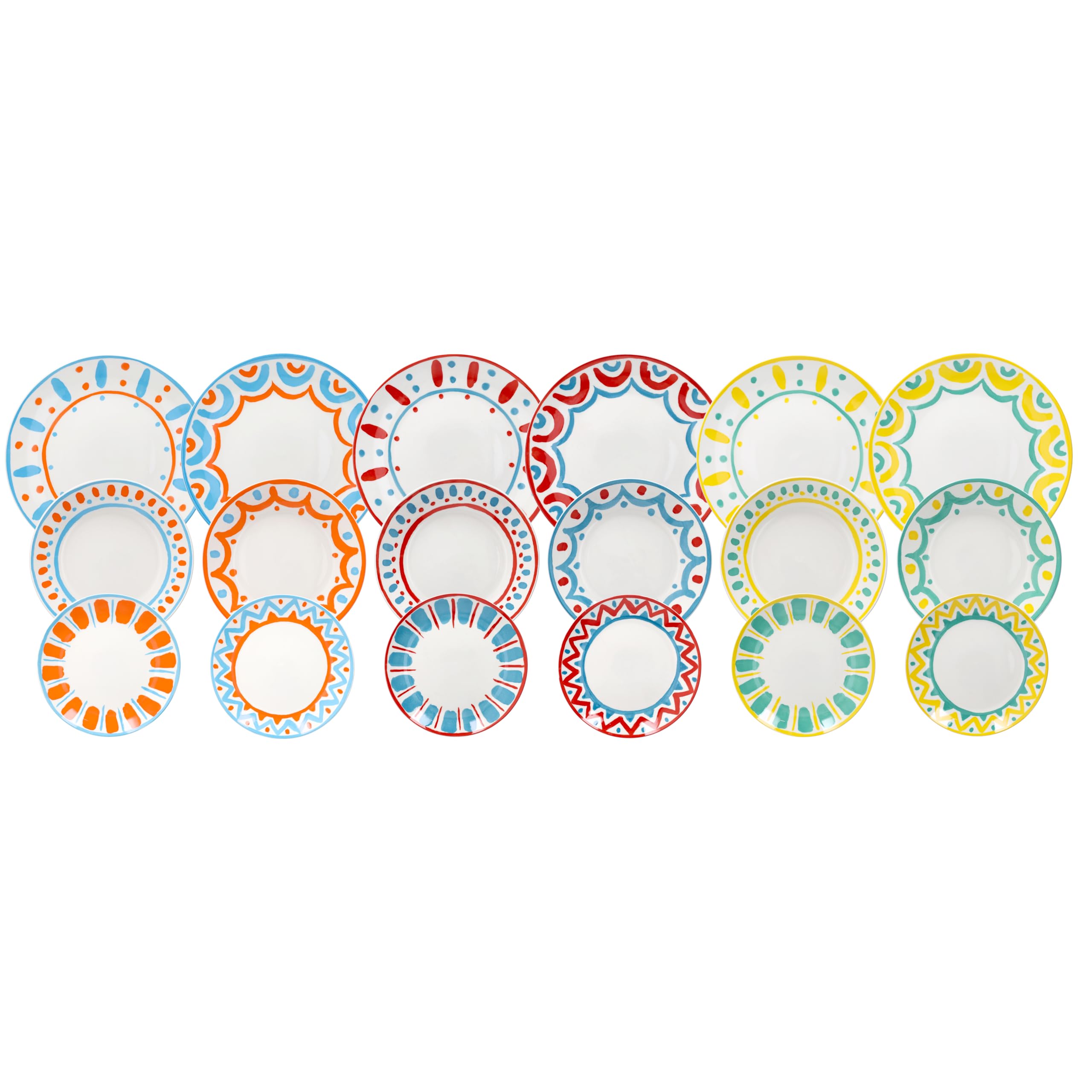 Tognana Vietri, Servizio piatti 18 pezzi per 6 persone, porcellana, multicolor