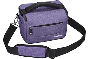 G-raphy Pu Leather Messenger Camera Bag with Adjustable Strap for Traveling (Purple)