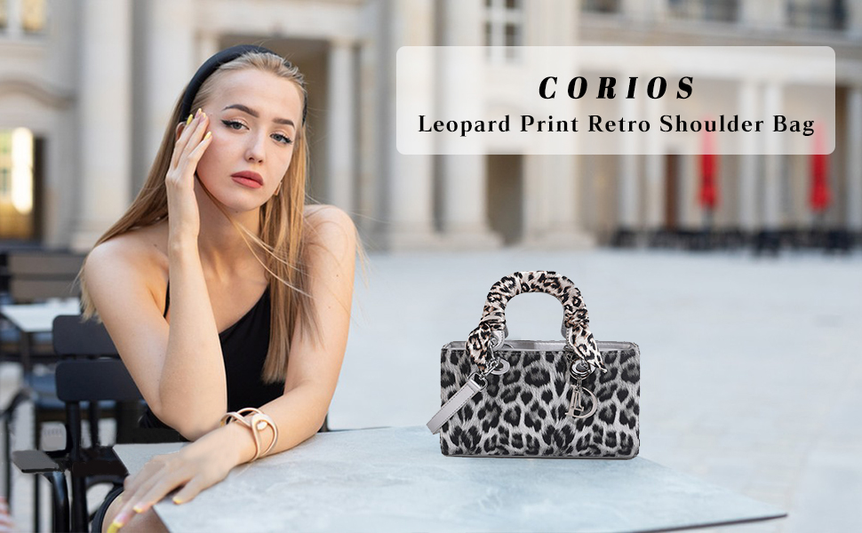 Borsa Donna Shine In Finta Pelle Leopardata - Tracolla Media/Grande, Zip, Stampa Animale