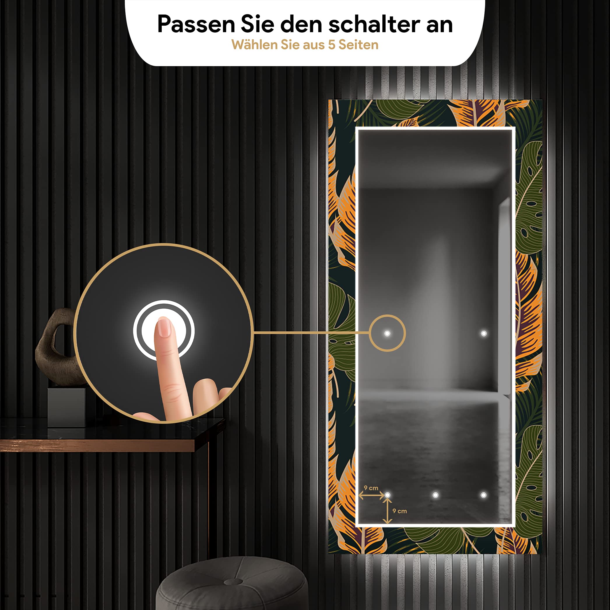 Artforma Badspiegel mit Beleuchtung - Led Spiegel Bad - 80x120 - Badezimmerspiegel Nach Maß - auf Individuelle Bestellung Gefertigt - Modernes Design - Ohne Rahmen