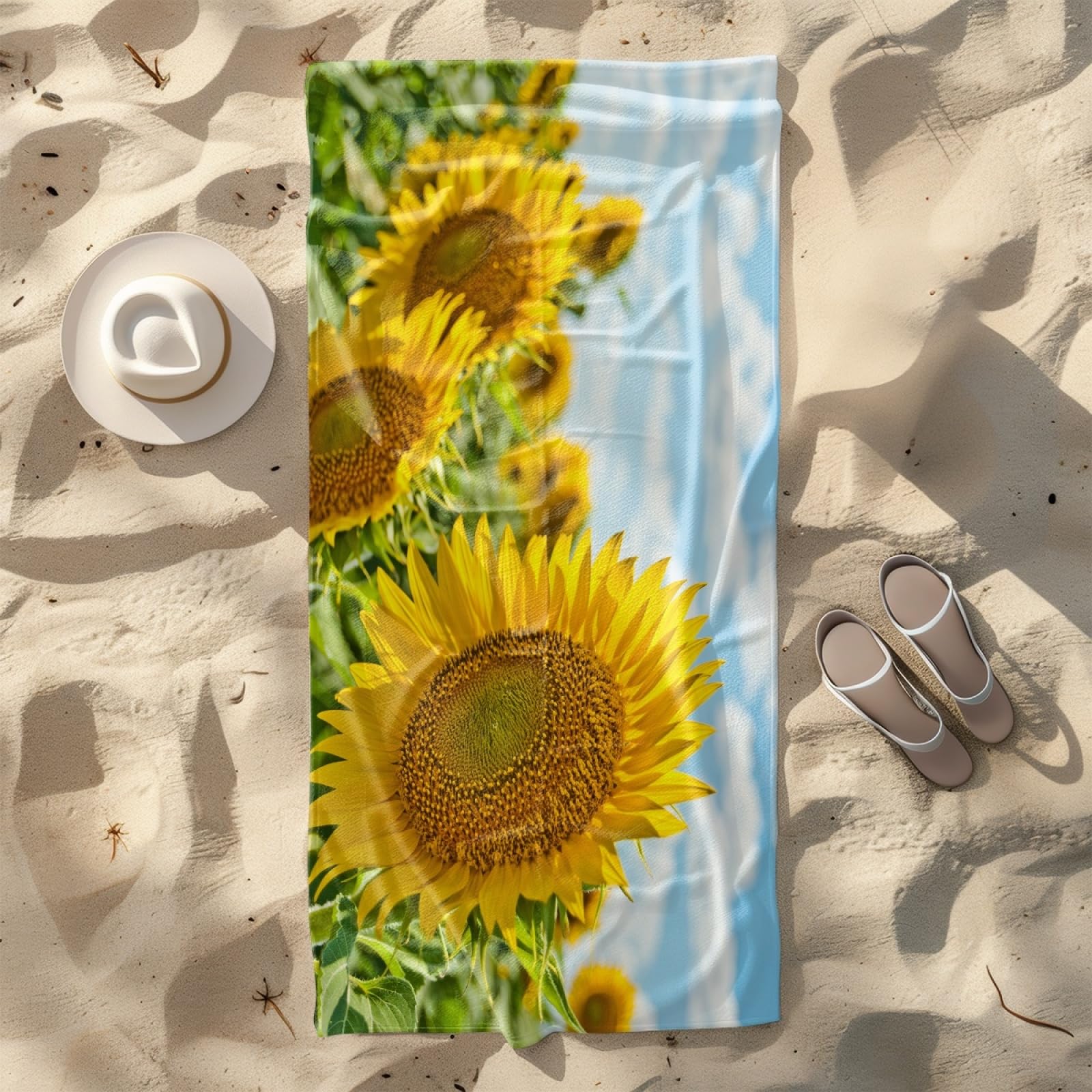 Siebe Toallas De Playa Amarillo Azul Microfibra,Secado Rápido, Suave,Ligera, Sin Arena Toalla De Playa para Viajes,Playa