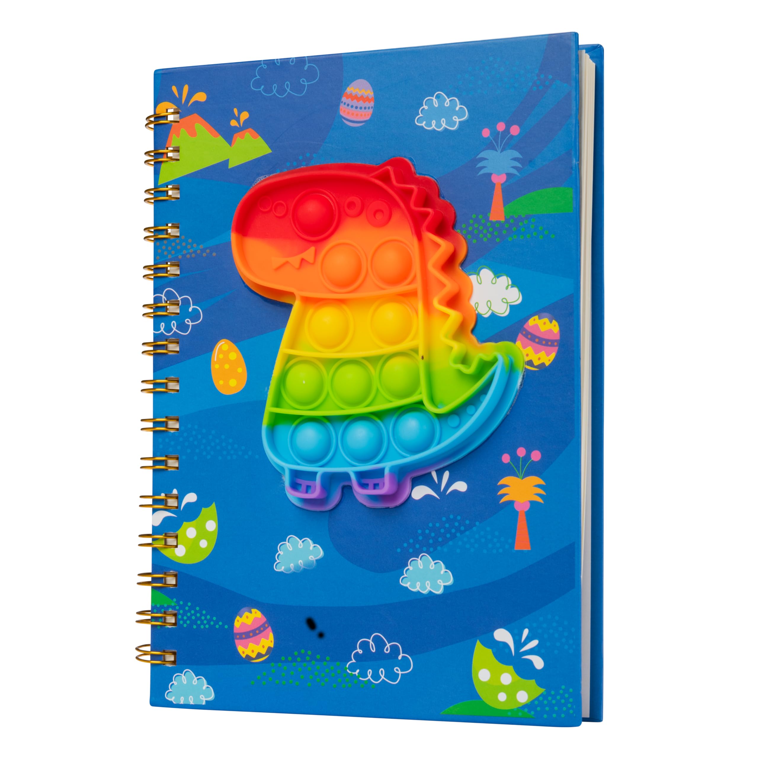 Smart School Educational Products Pop It Notebook, Fidget Notebook for Girls and Boys. Sensory Notebook For Classroom or Home (Dinosaur)