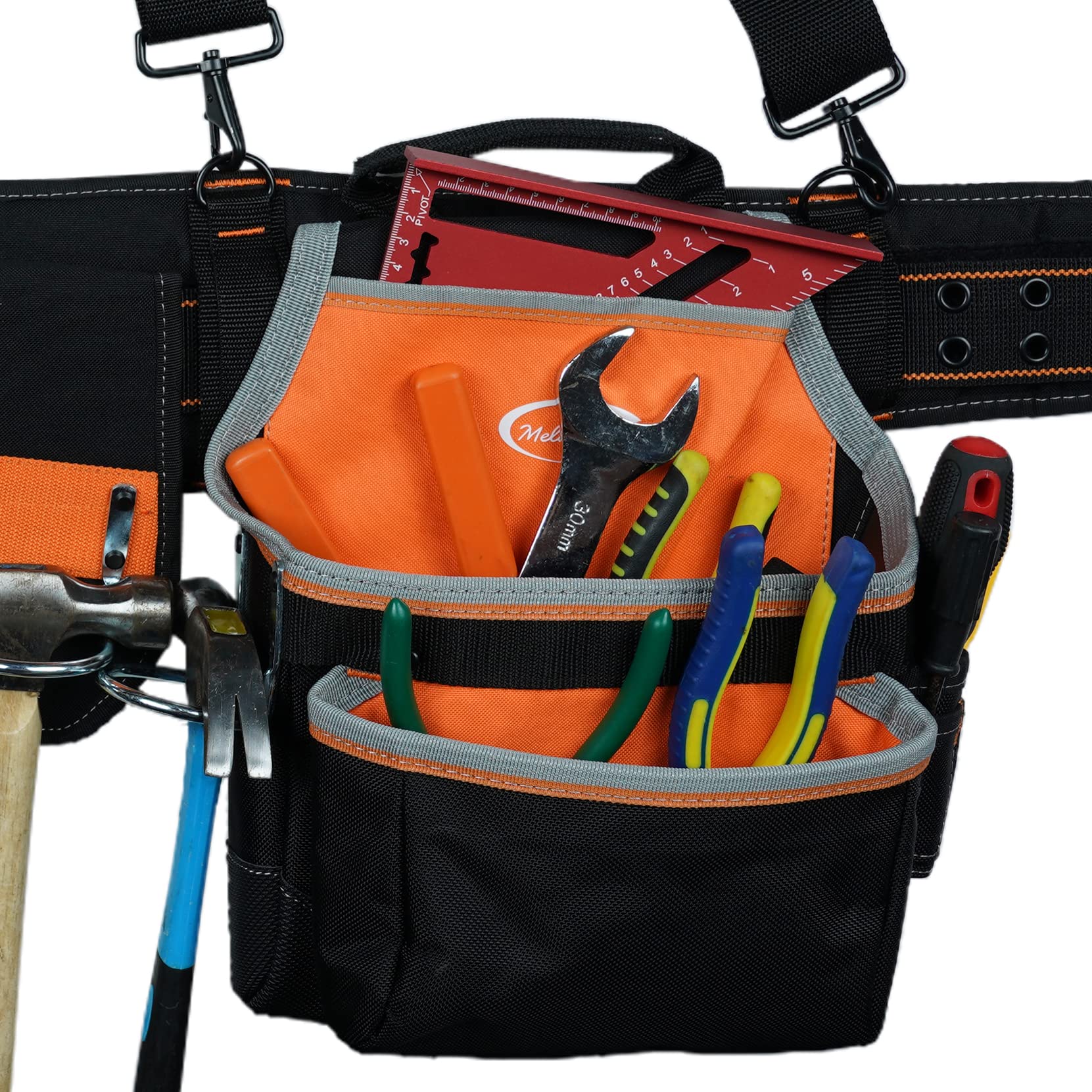 MELOTOUGH Pro Framer Combo System - Cintura per attrezzi con bretelle, custodia per attrezzi da costruzione, resistente e multifunzione per elettricisti, coperture, appaltatori