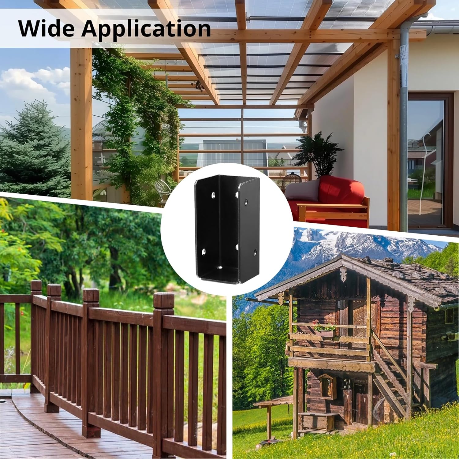 24 Pcs Concealed Joist Hangers 2x4 (Actual 1.5"x3.5") Heavy-Duty Deck Railing Post Brackets with Screws Stair Railing Connectors for Wood Beams, Fences, Swing, Handrail