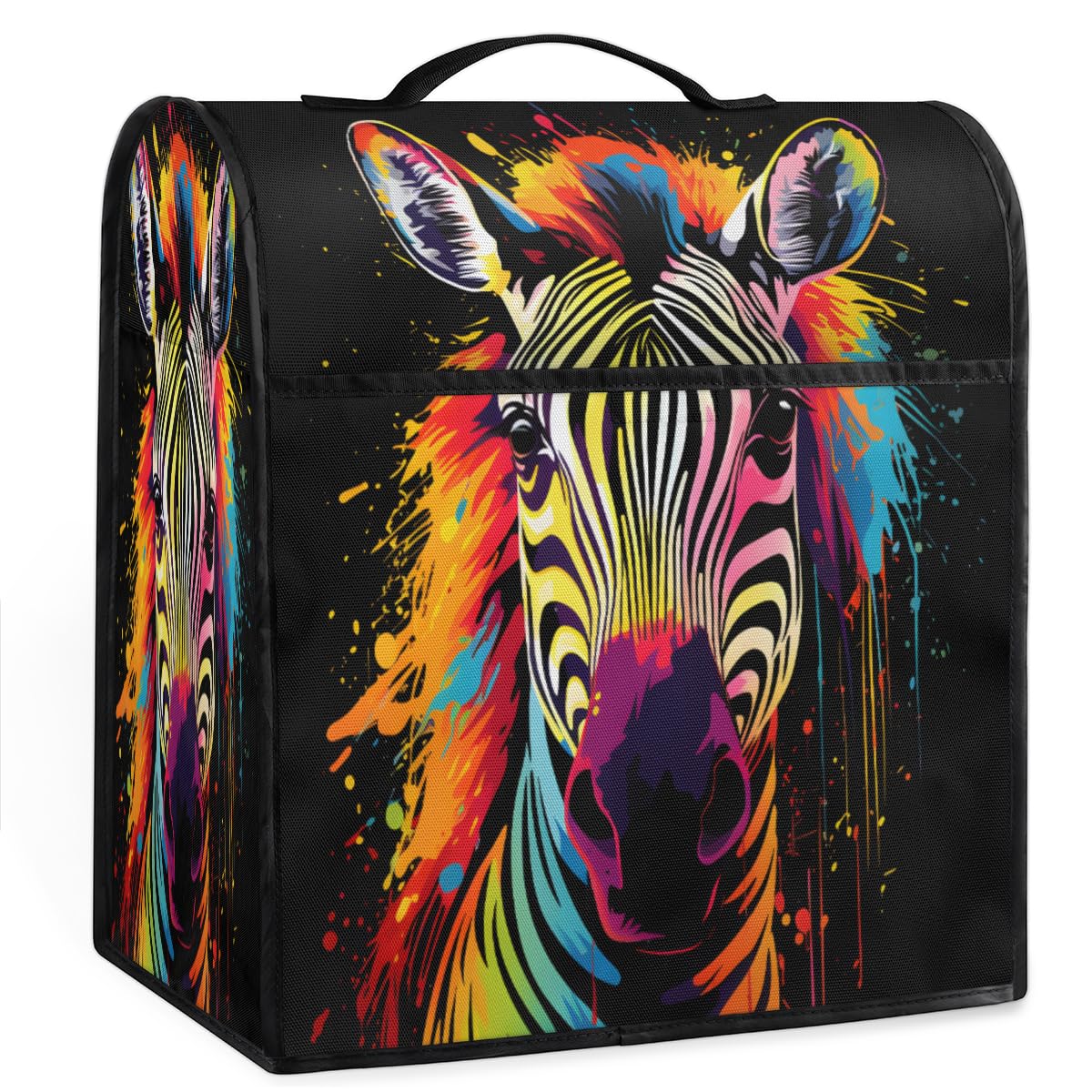 Coffee Maker Cover Zebra Kitchen Appliance Covers Small Appliance Covers Blender Cover Juicer Cover Dust Covers for Kitchen Appliances with Top Handle and Pockets,Washable,C489