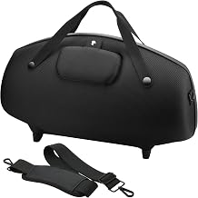 Case for JBL Boombox 3/Boombox 2/Boombox Portable Speaker, Travel Carrying Case Stand Up Hard Case Replacement Cover w Shoulder Strap Tote Handle Black w One Mesh Pocket One Outer Pocket