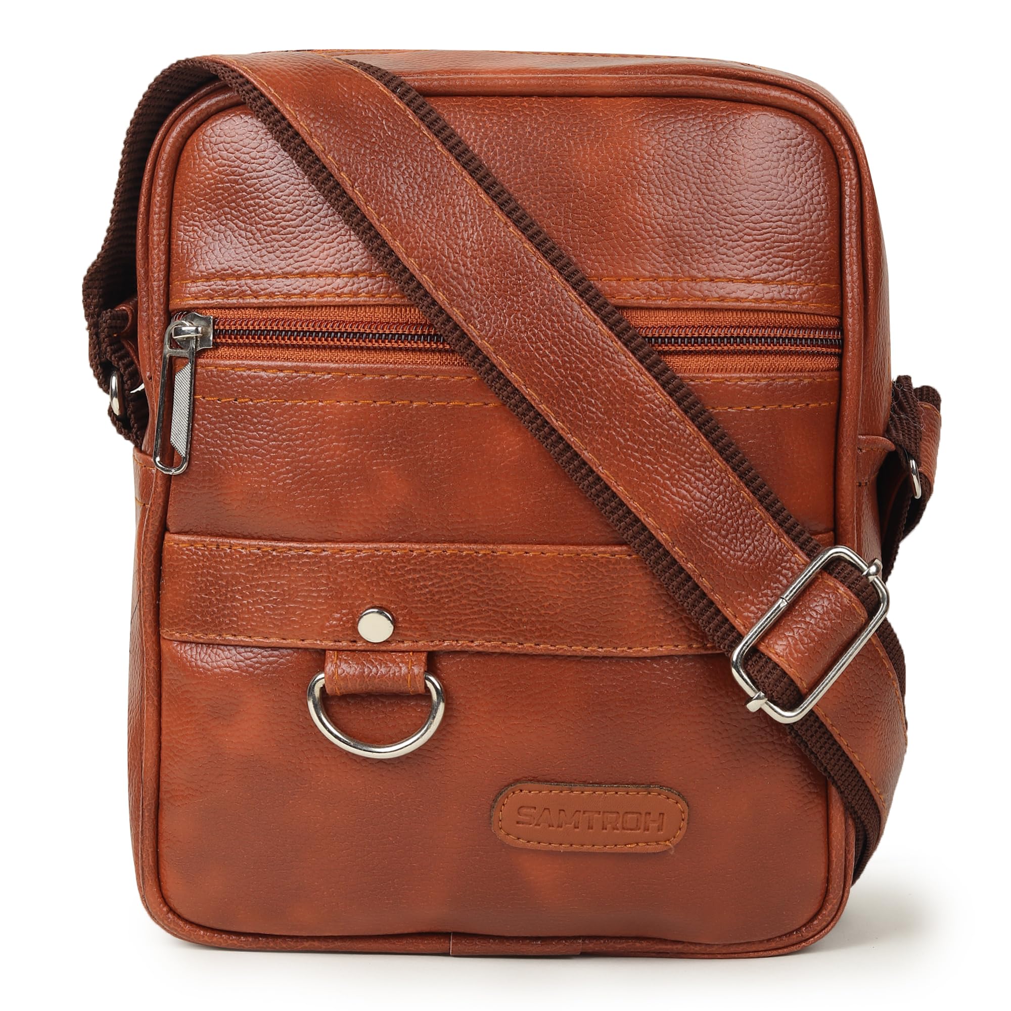Vegan Leather Small Sling Bag for Men | Chest Slinger bag | Crossbody Bag | Side Bag Men | Mini Vegan Leather Slings | Corporate Gift Item | Passport Sling.-image-44