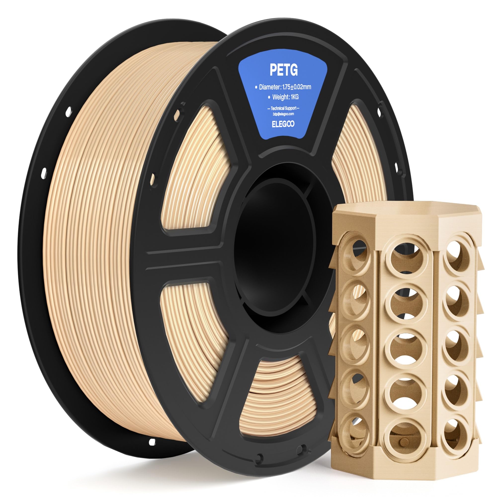 ELEGOO PETG 3D Printer Filament 1.75mm Beige 1KG