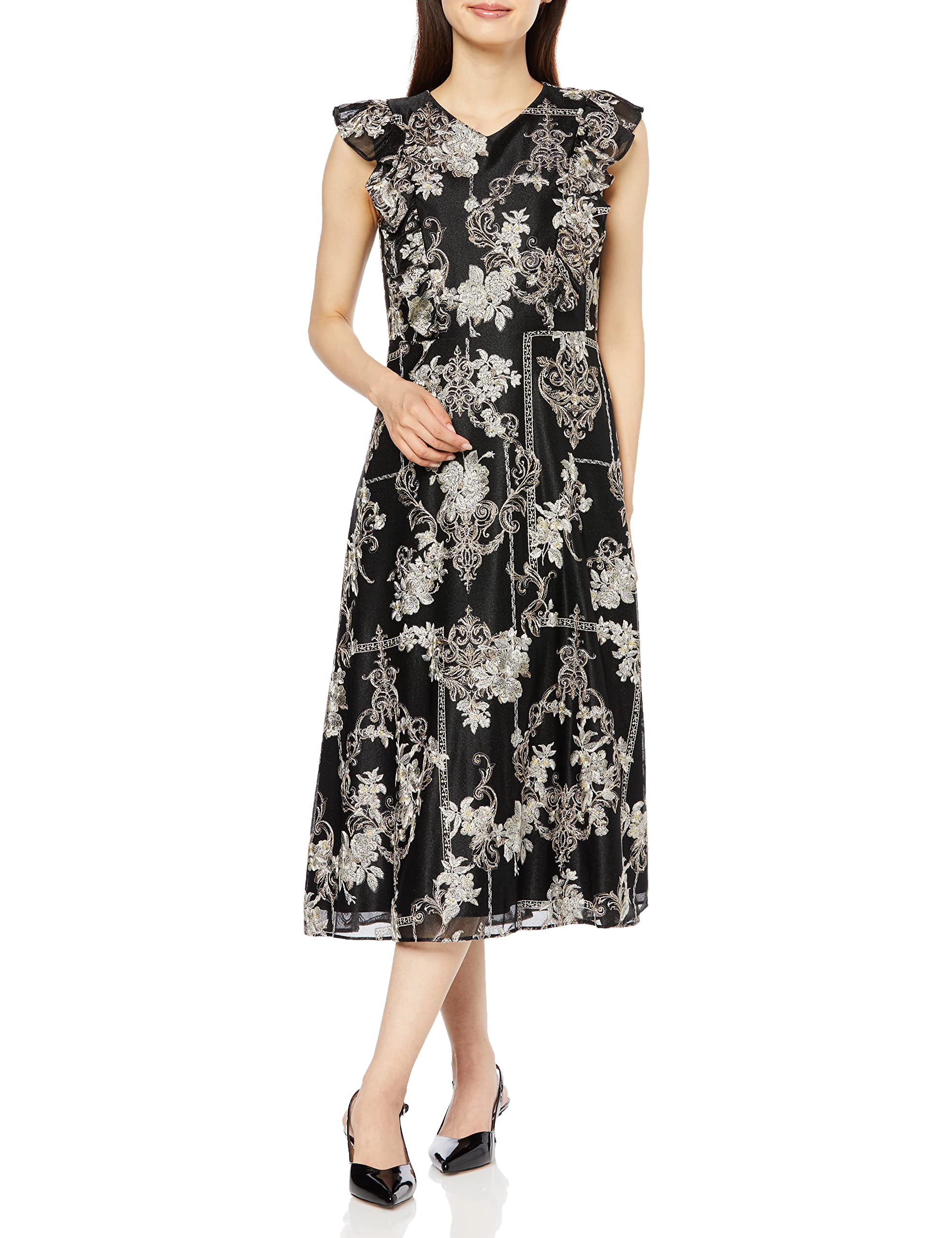 グレースコンチネンタル　オーナメント刺繍ワンピース　36 マルチオーナメント刺繍ワンピース / GRACE CONTINENTAL | GRACE