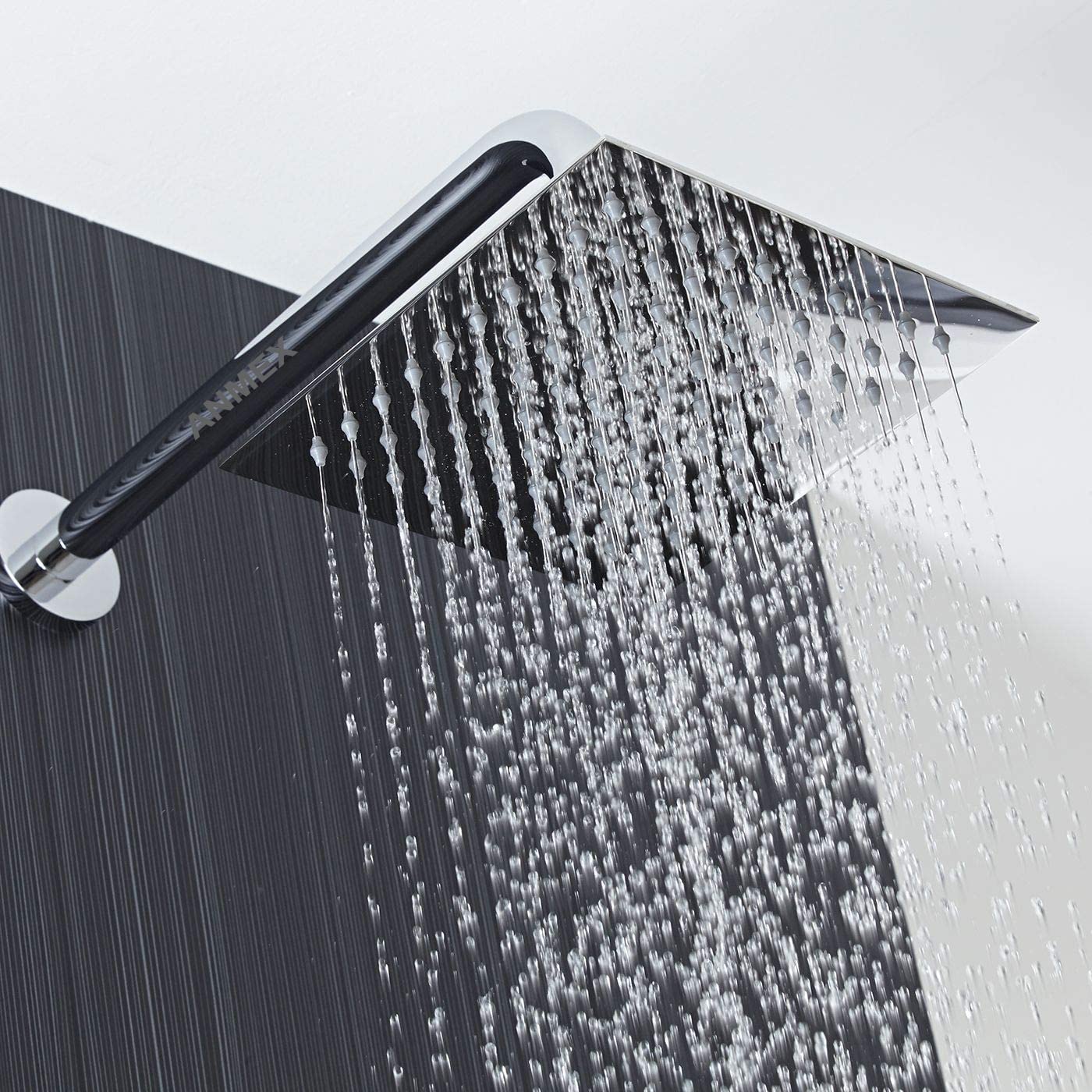 ANMEX® 8inch (8x8) Rain Shower head, High Pressure Shower Head Made of 304 Stainless Steel, with 9inch Round Arm Relaxed Shower Experience Even at Low Water Flow & Pressure (8" Silver) (B0BZZ652M6) Amazon Price History, Amazon Price Tracker