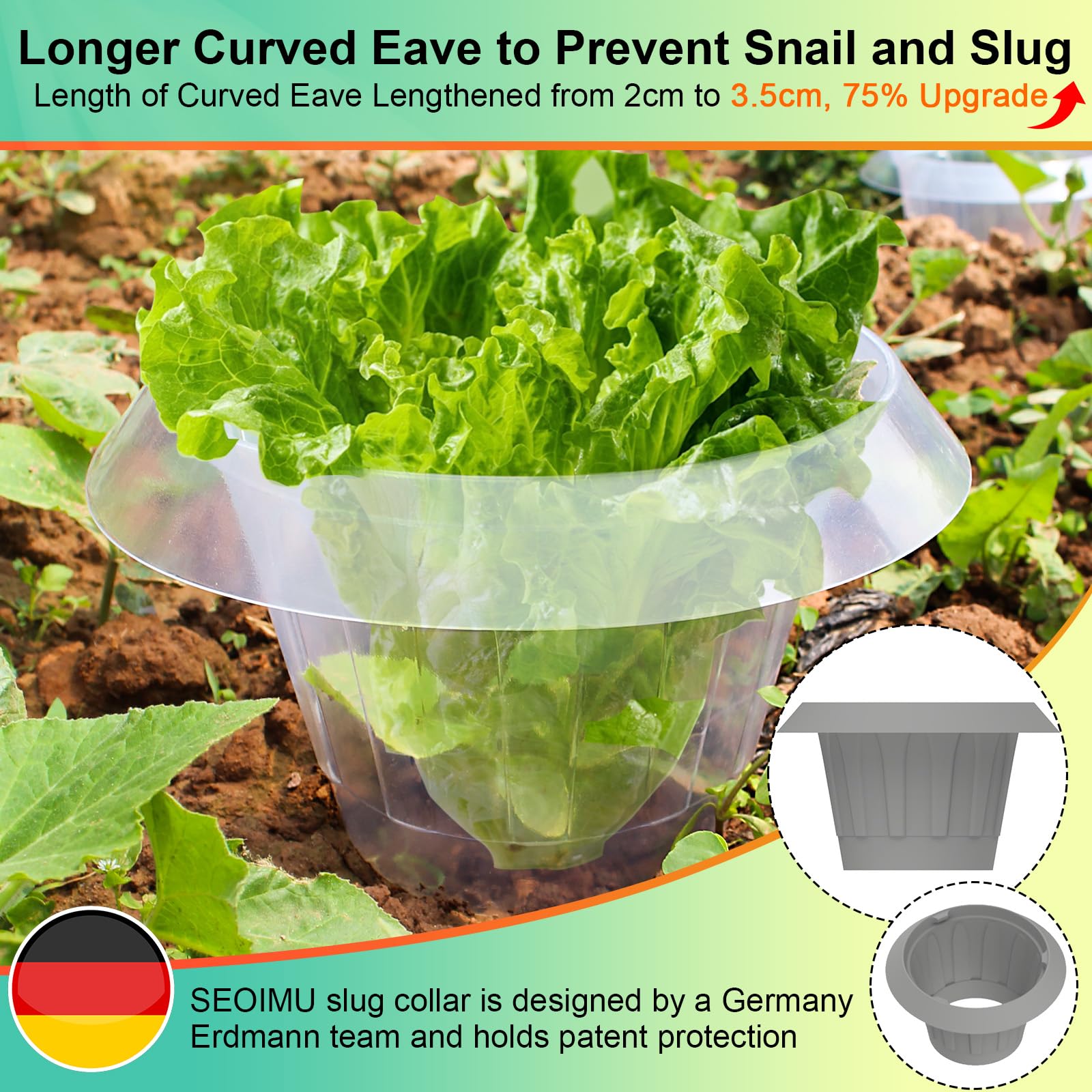 Colliers Anti Limace Lot de 20 avec Sacs de Protection, Barrière Anti Limaces et Escargots Stable, Anneaux de Protection pour Salades et Choux