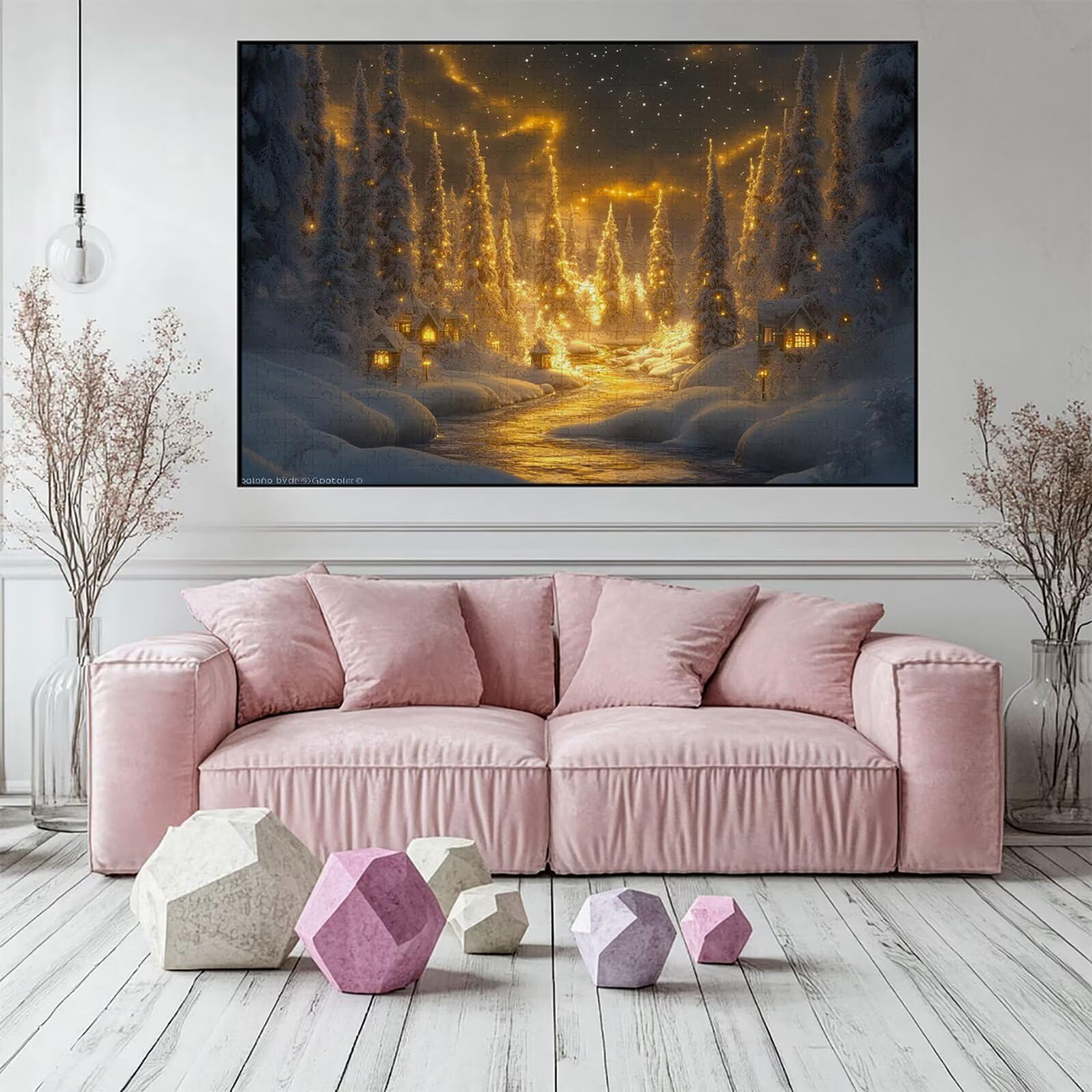 Puzzle 3000 elementów zimowa kabina dla dorosłych 122 x 81 cm Unikalne rzemiosło klasyczne 3D drewniane układanki do rodzinnych gier aktywnych, układanka do samodzielnego wykonania nawet do dekoracji