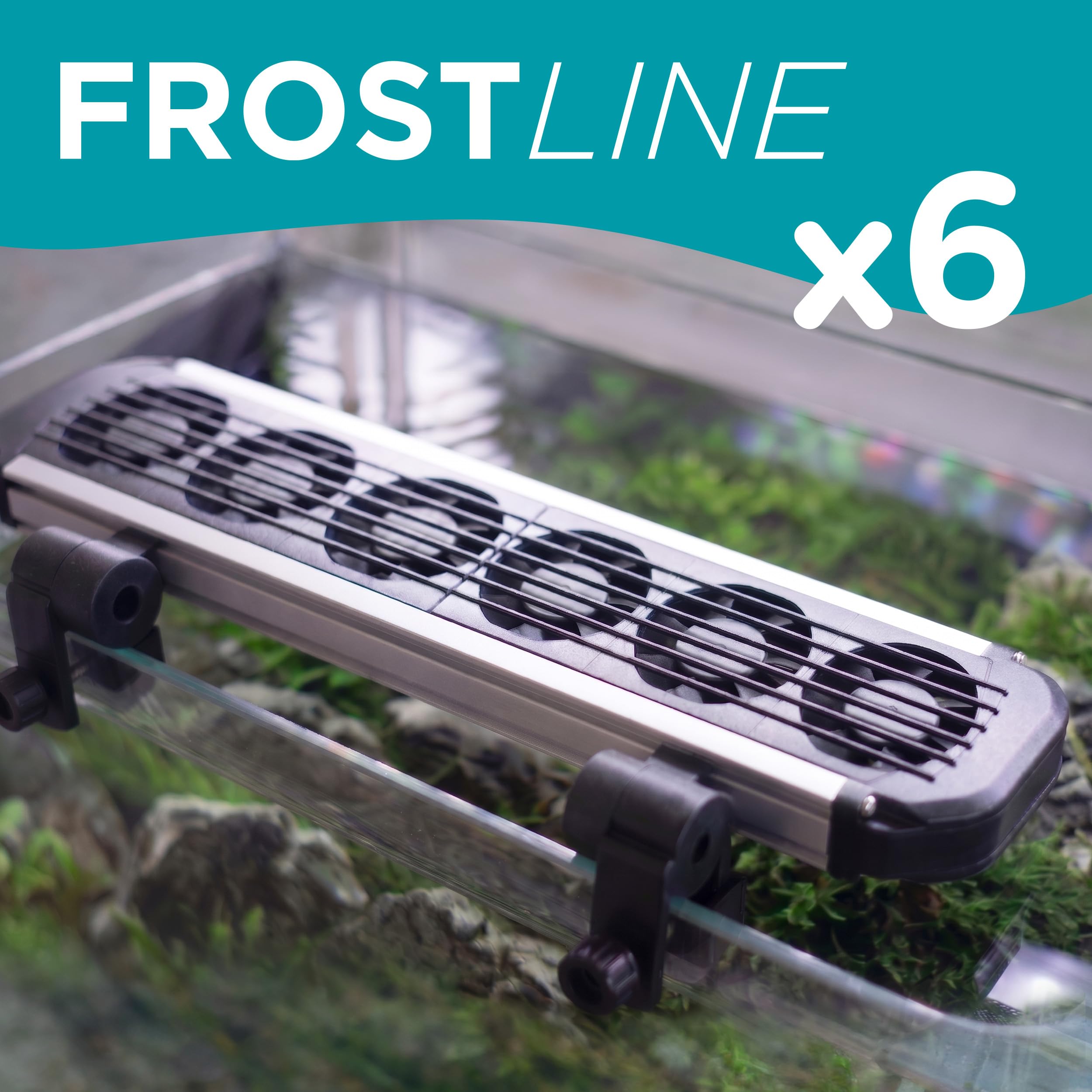 AQPET FROSTLINE Sistema Ventole di Raffreddamento per Acquari Fino a 120 Litri per Acquari d’Acqua Dolce e Marina, Incluso Controller, Ventole orientabili, 6 Elementi