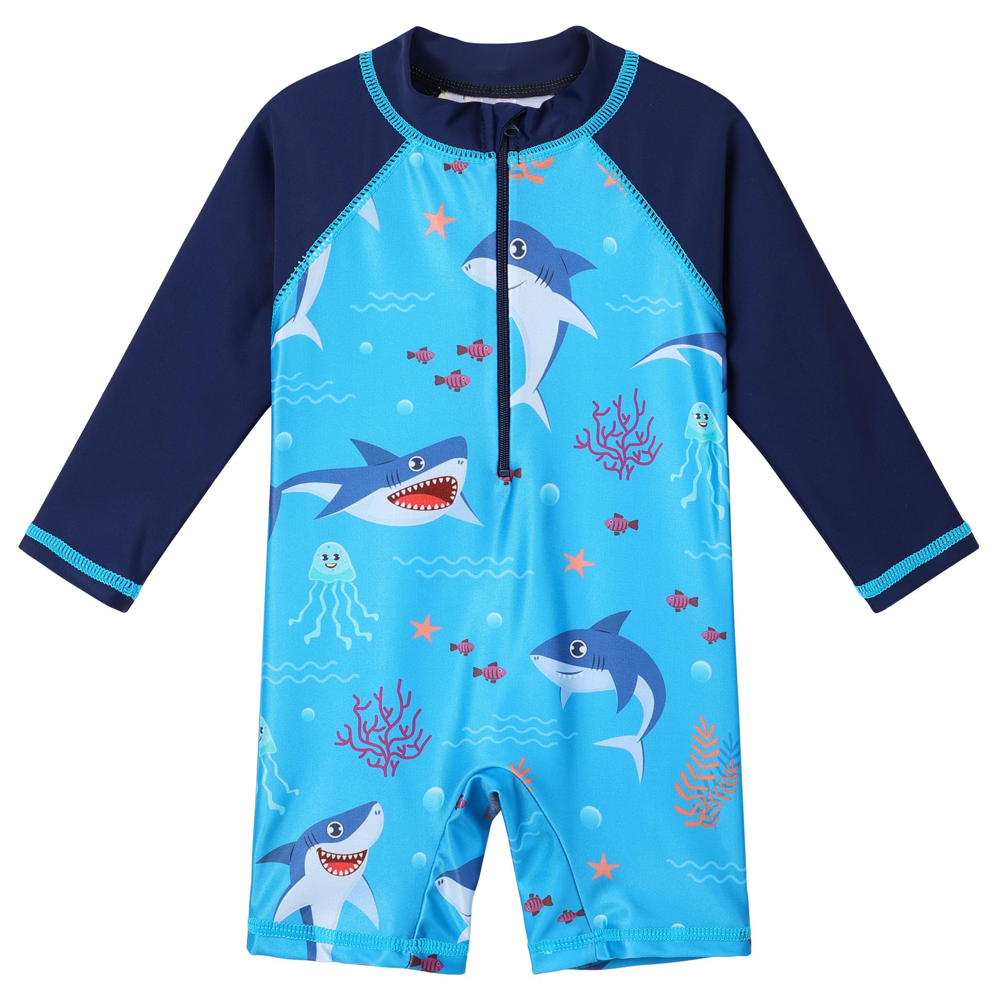 HUAANIUE Toddler Boy Swimsuit Rashguard One-Piece Swimwear 0-6 Years