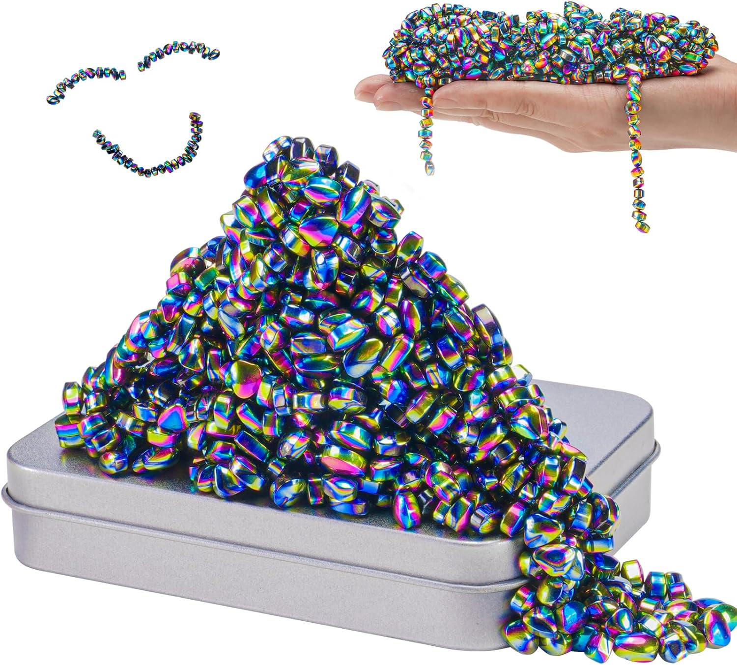JUNYANG Magnetic Balls, 550+ Mini Magnetic Putty, with Smooth Magnetic Beads, Fun Quiet Fidget Toy for Adults & Teens, Weak Ferrite Putty Desk Toys for Office, ADHD Sensory Toys
