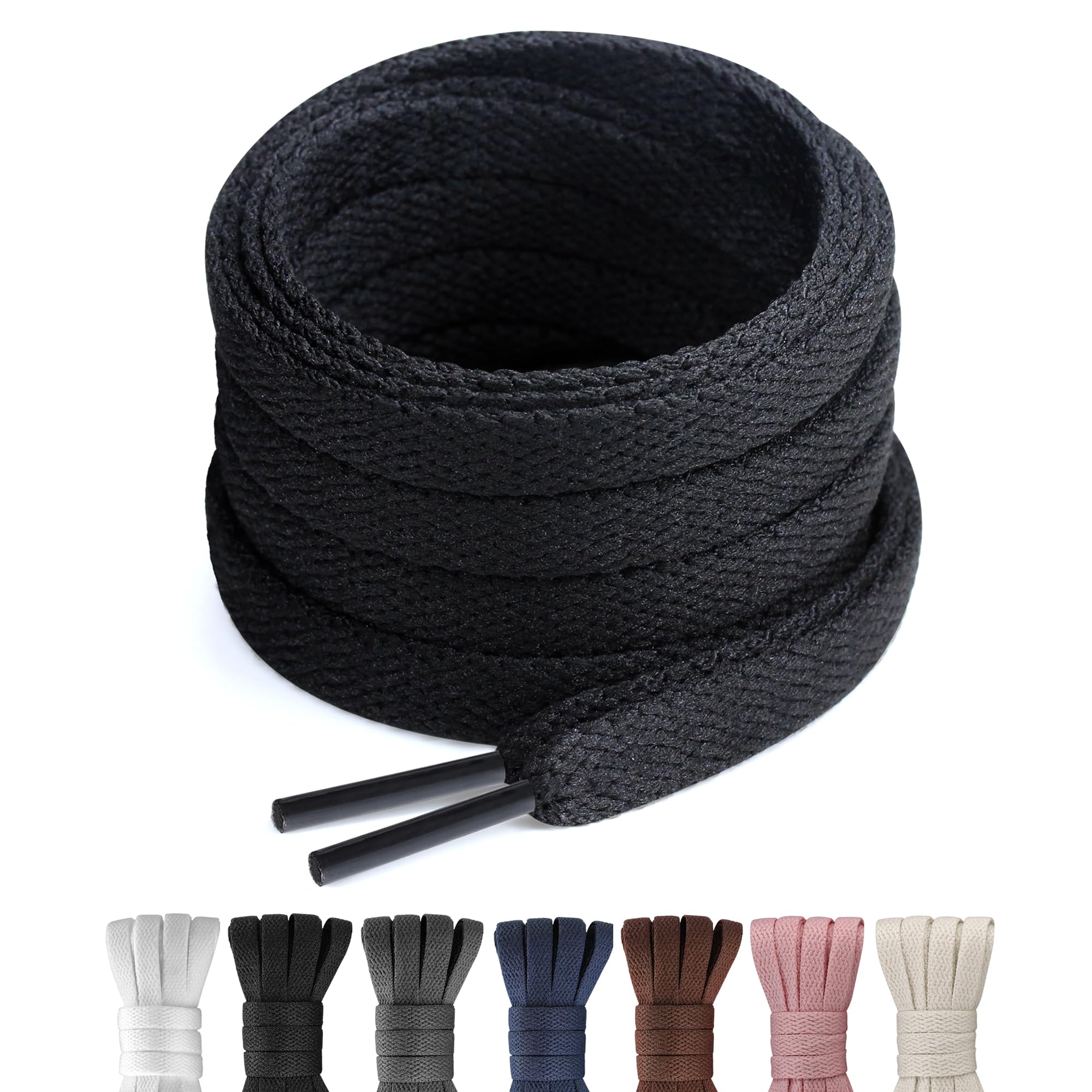 Shoe Laces for Sneakers,3 Pairs 5/16" Wide Flat Shoelaces,Durable Replacement Laces for Converse Air Force 1