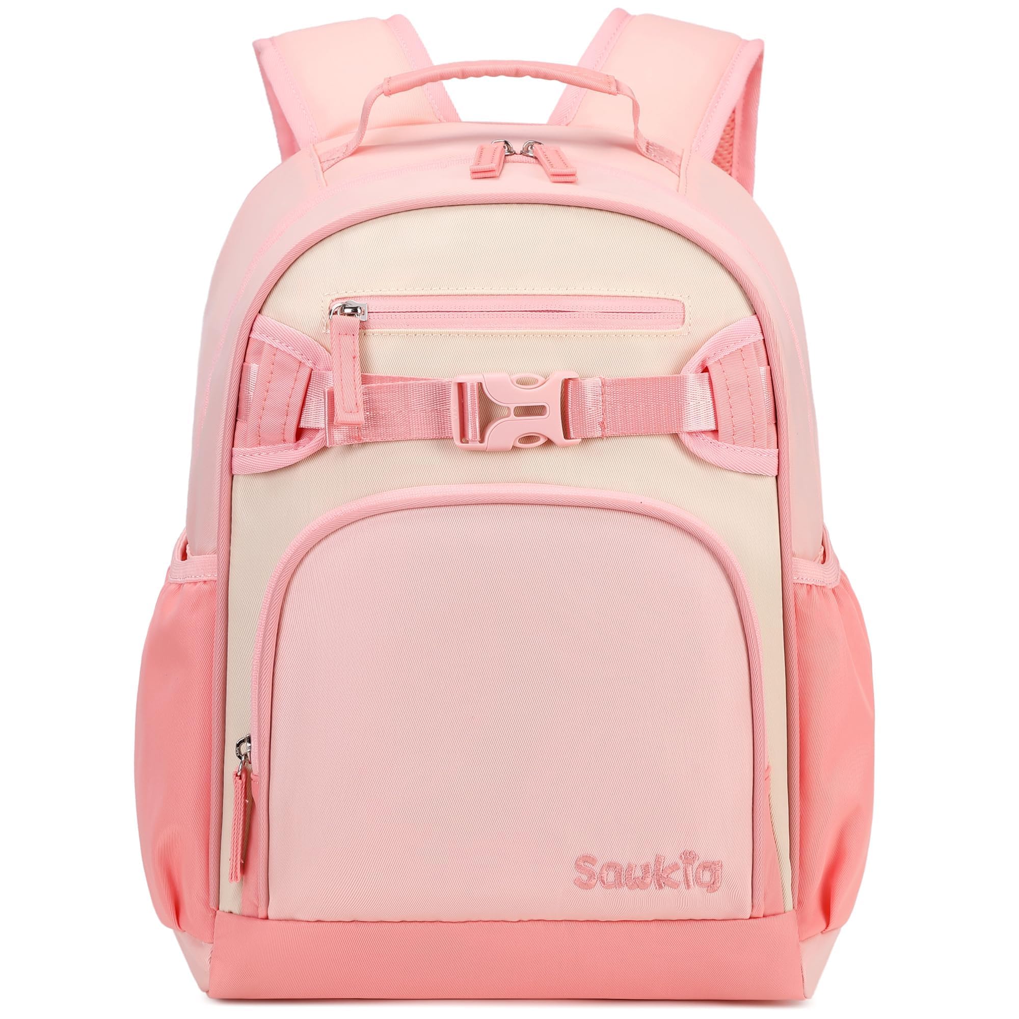 Sawkig Lightweight Small Backpack for Kids Kindergarten Preschool Backpacks for Girls Ages 2-4-6 (Blush Cream Coral)