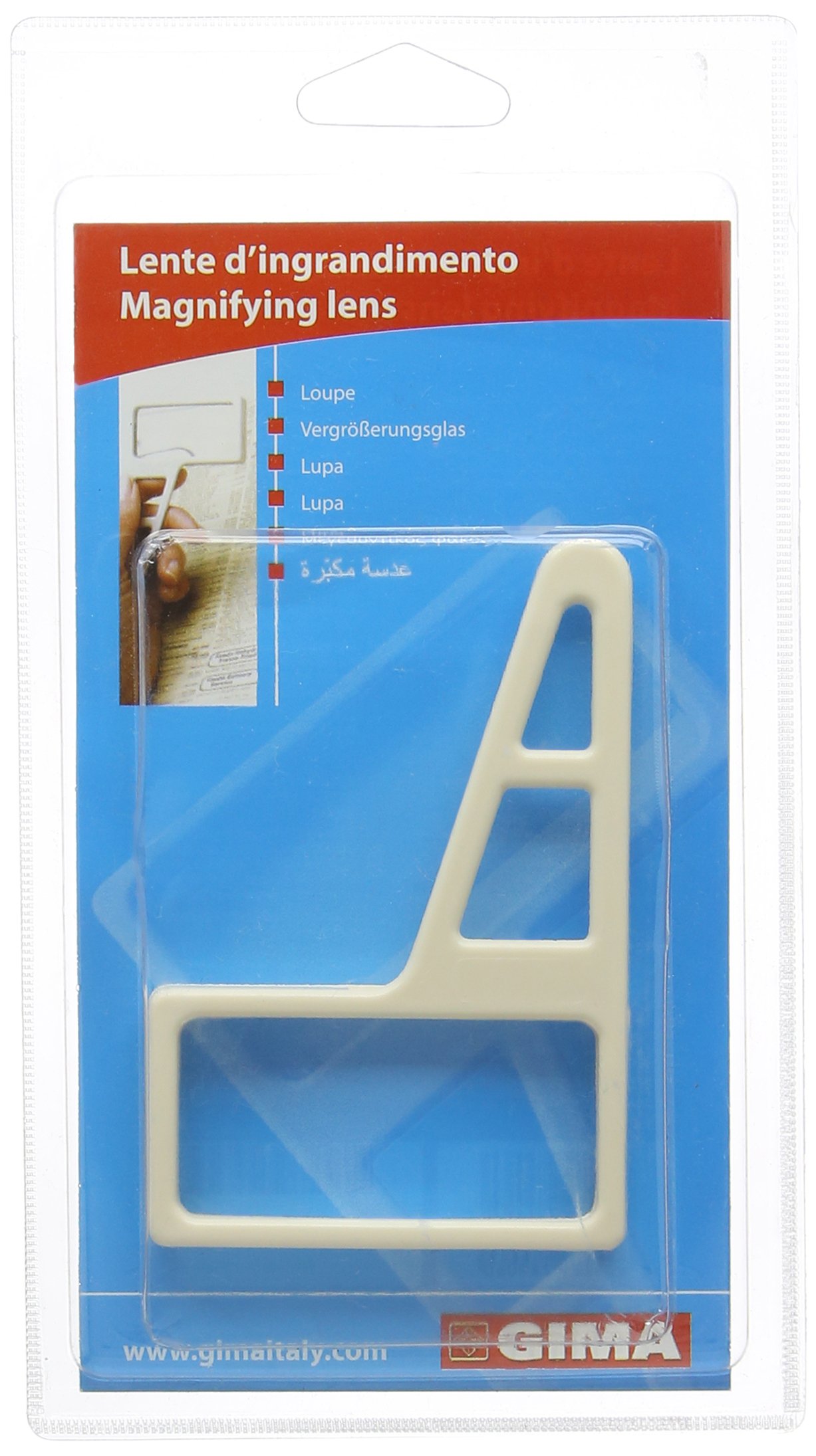 Gima - Magnifying Glass, Enlarges text or Objects 2X, Shockproof, Compact and Portable