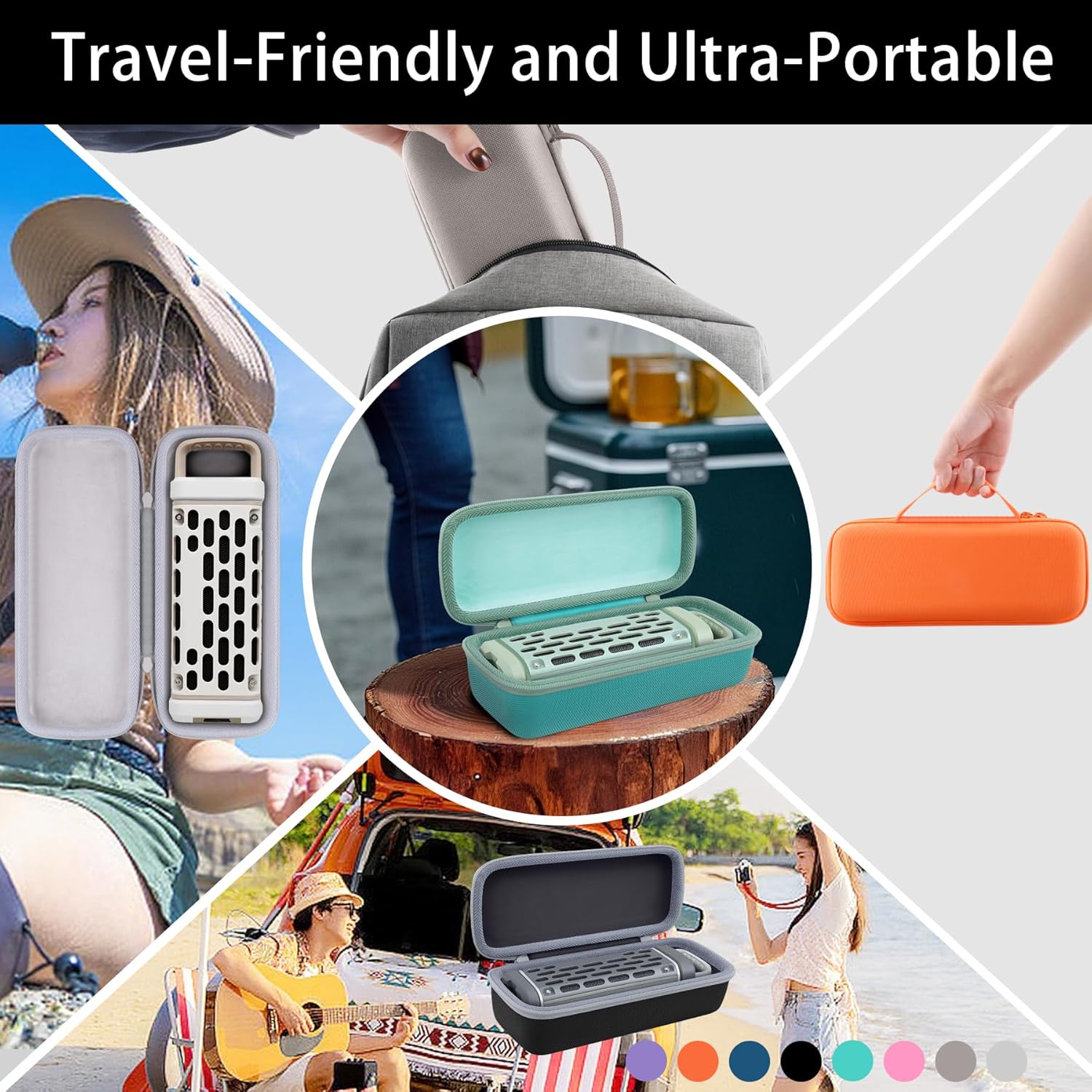 co2CREA for Turtlebox Ranger Loud Outdoor Portable Bluetooth 5.4 Speaker, Hard Carrying Case with Handle, Shockproof Protective Travel Storage Case, Black - Image 8