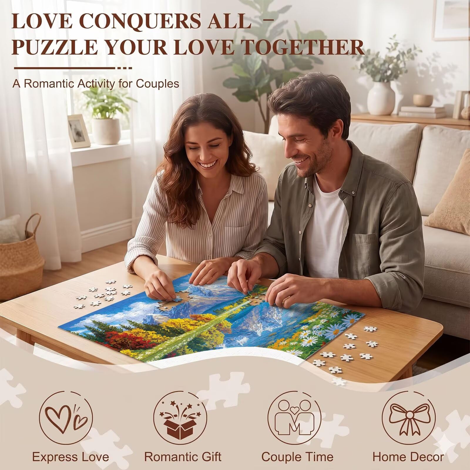paesaggio lago Puzzle 1500 Pezzi per Adulti, Puzzle in Legno - Collezione Classica con Poster Incluso - Sfida di Concentrazione e Passatempo Antistress, Gioco Educativo per Famiglia, 87 x 57 cm f0-520
