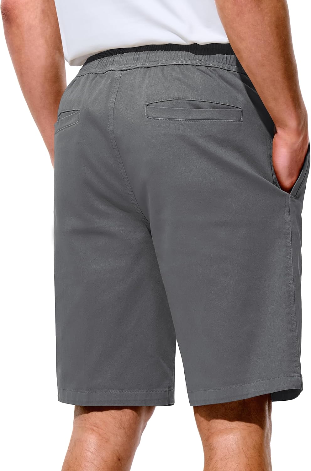 Mens Shorts Casual Shorts Cotton Drawstring Summer Beach Stretch Twill Chino Golf Shorts - Image 4