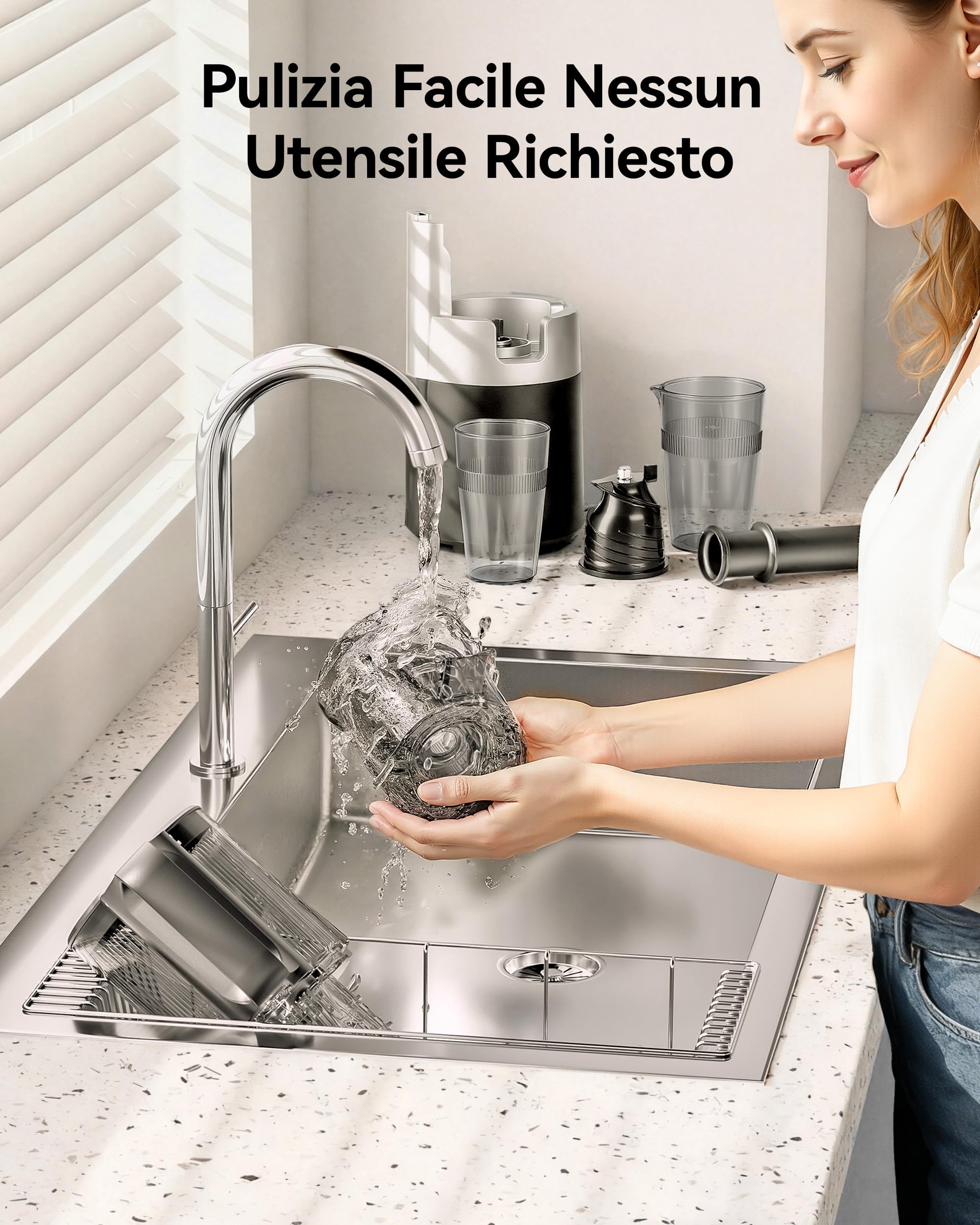EUHOMY Estrattore Frutta e Verdura, Apertura 135MM e Capacità 1,8L Centrifuga Frutta e Verdura, 220W Estrattore di Succo con 2 Bicchieri, 99% Nutrienti Preservati, Facile da Smontare e Pulire