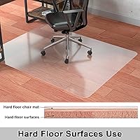 Vista 3 de Tapete para silla de oficina para suelo de madera dura, 60 x 46 pulgadas, tapete transparente para silla de escritorio para suelos duros, tapete