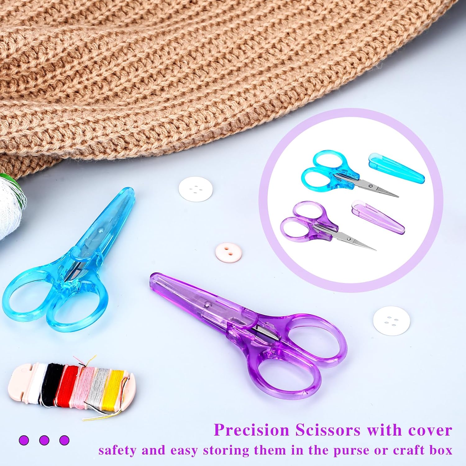 2Pcs Small Scissors All Purpose Craft Scissors Stainless Steel Mini Detail Craft Scissors Precision Straight Fine Tips Design for Paper Cutting,Scrapbooking image 4
