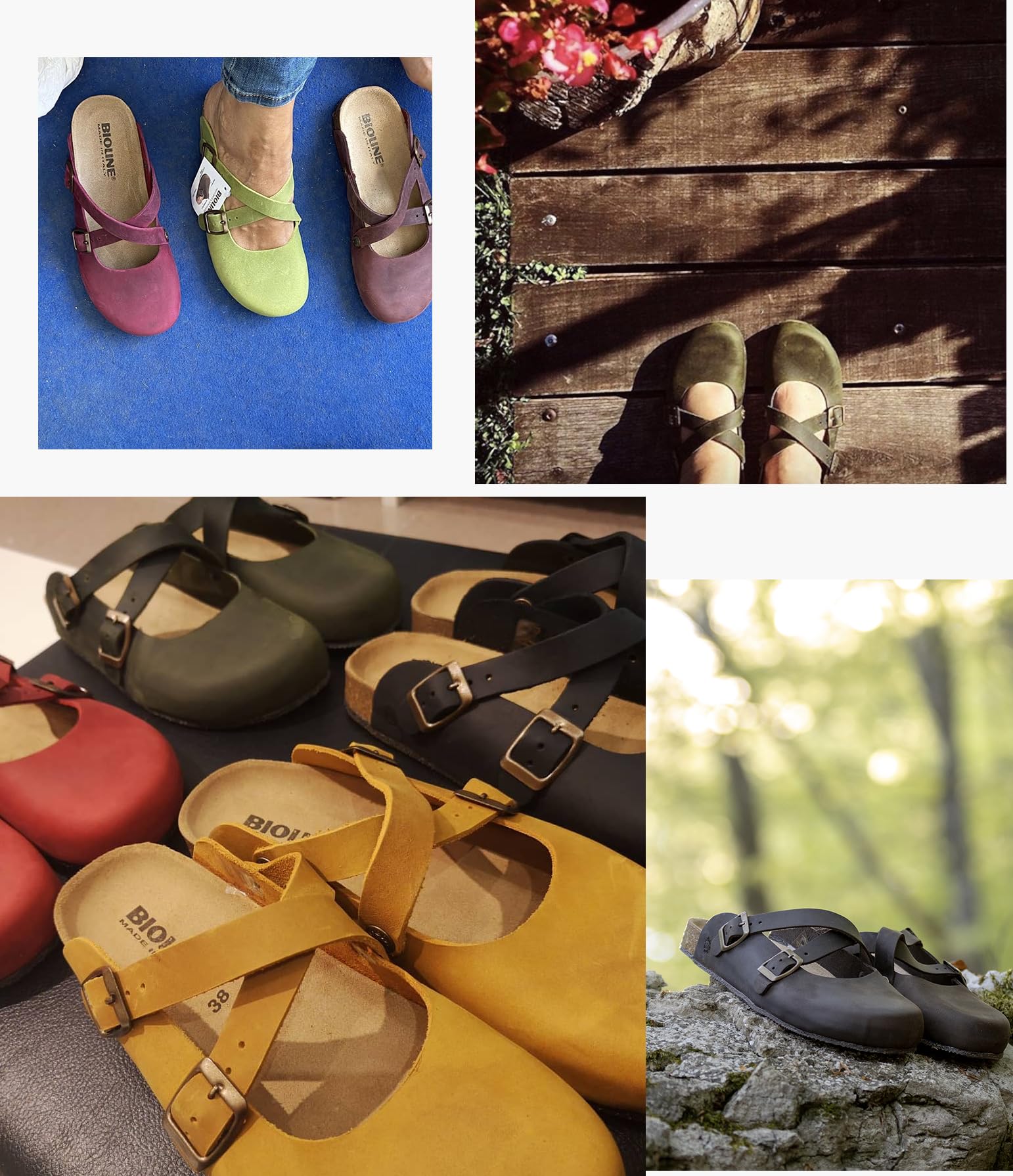 BIOLINE, Megan INGRASSATO, Scarpe Sabot Sandali Ciabatte Pelle Moda Casual Fashion