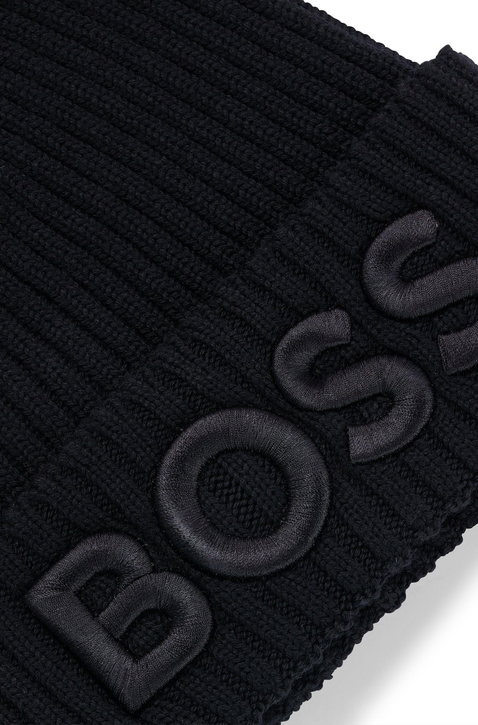 BOSS Tonal Logo Knit Hat, Black Crow, PCS.