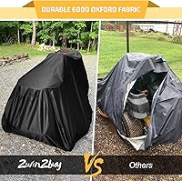 Vista 5 de Riding Lawn Mower Cover, Heavy Duty Waterproof Polyester 600D Oxford Tractor Cover UV & Dust & Water Resistant, Universal Fit Decks up to 54" with